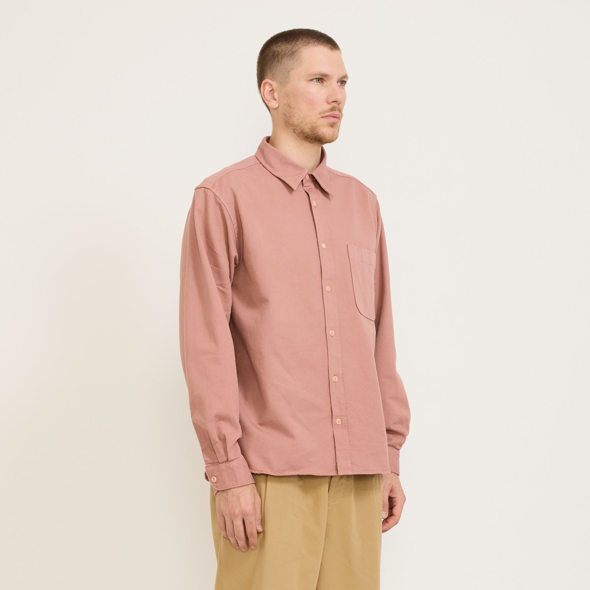 Merz B Schwanen | GOOD BASICS | Organic Cotton Broken Twill Shirt Rosewood | Maplestore