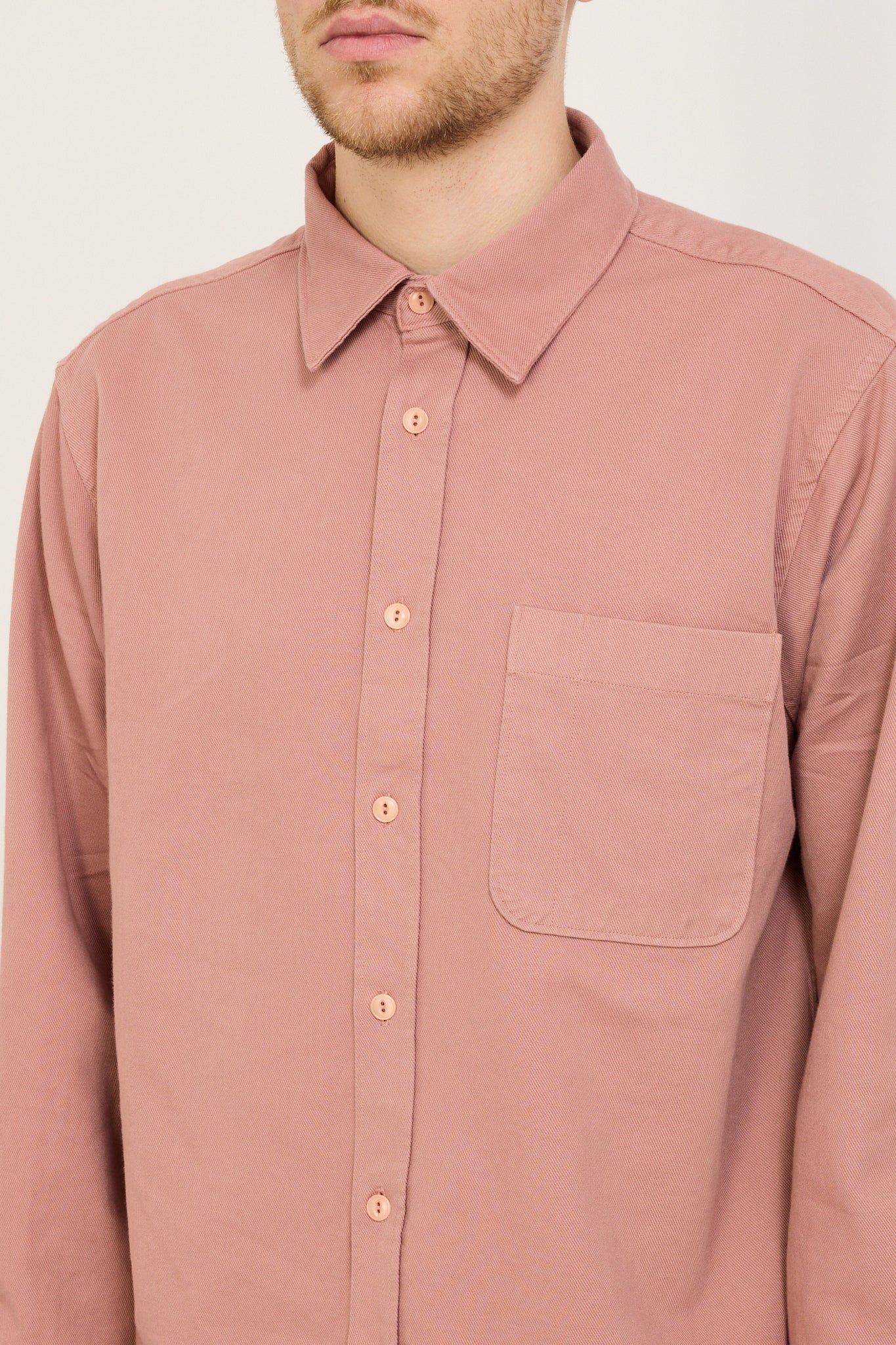 Merz B Schwanen | GOOD BASICS | Organic Cotton Broken Twill Shirt Rosewood | Maplestore