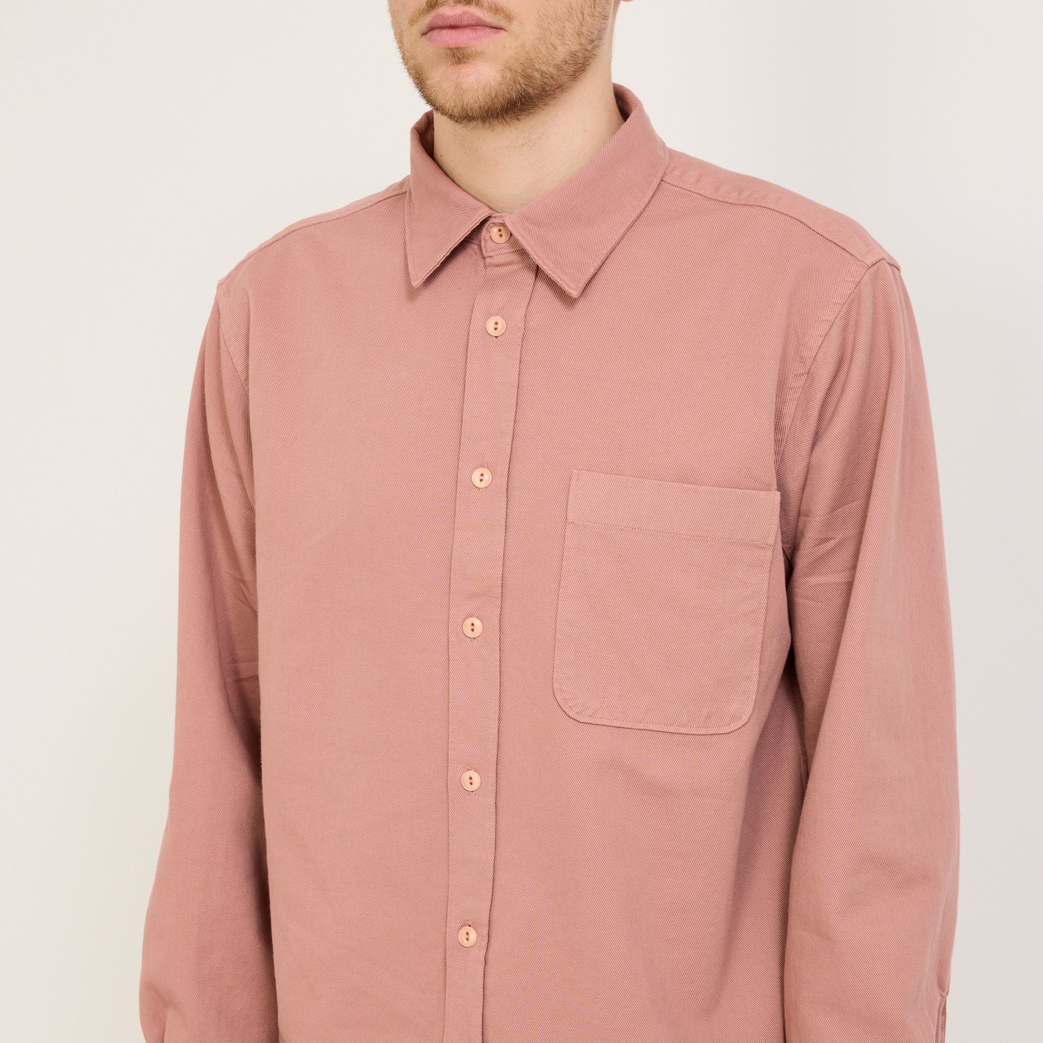 Merz B Schwanen | GOOD BASICS | Organic Cotton Broken Twill Shirt Rosewood | Maplestore