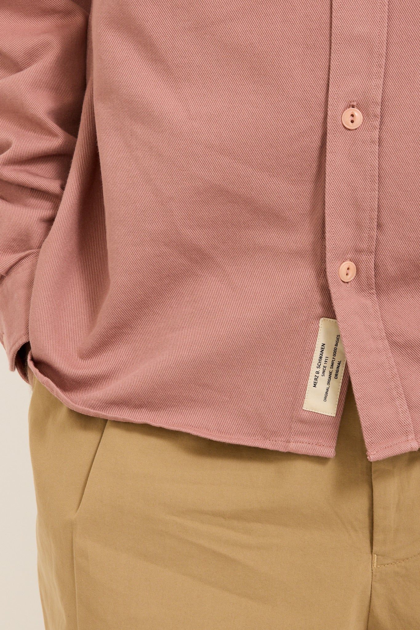 Merz B Schwanen | GOOD BASICS | Organic Cotton Broken Twill Shirt Rosewood | Maplestore