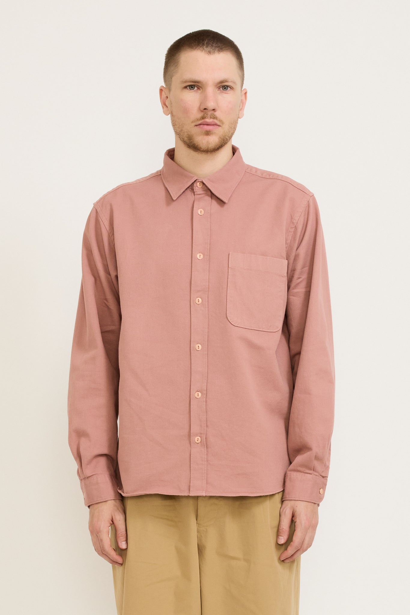 Merz B Schwanen | GOOD BASICS | Organic Cotton Broken Twill Shirt Rosewood | Maplestore