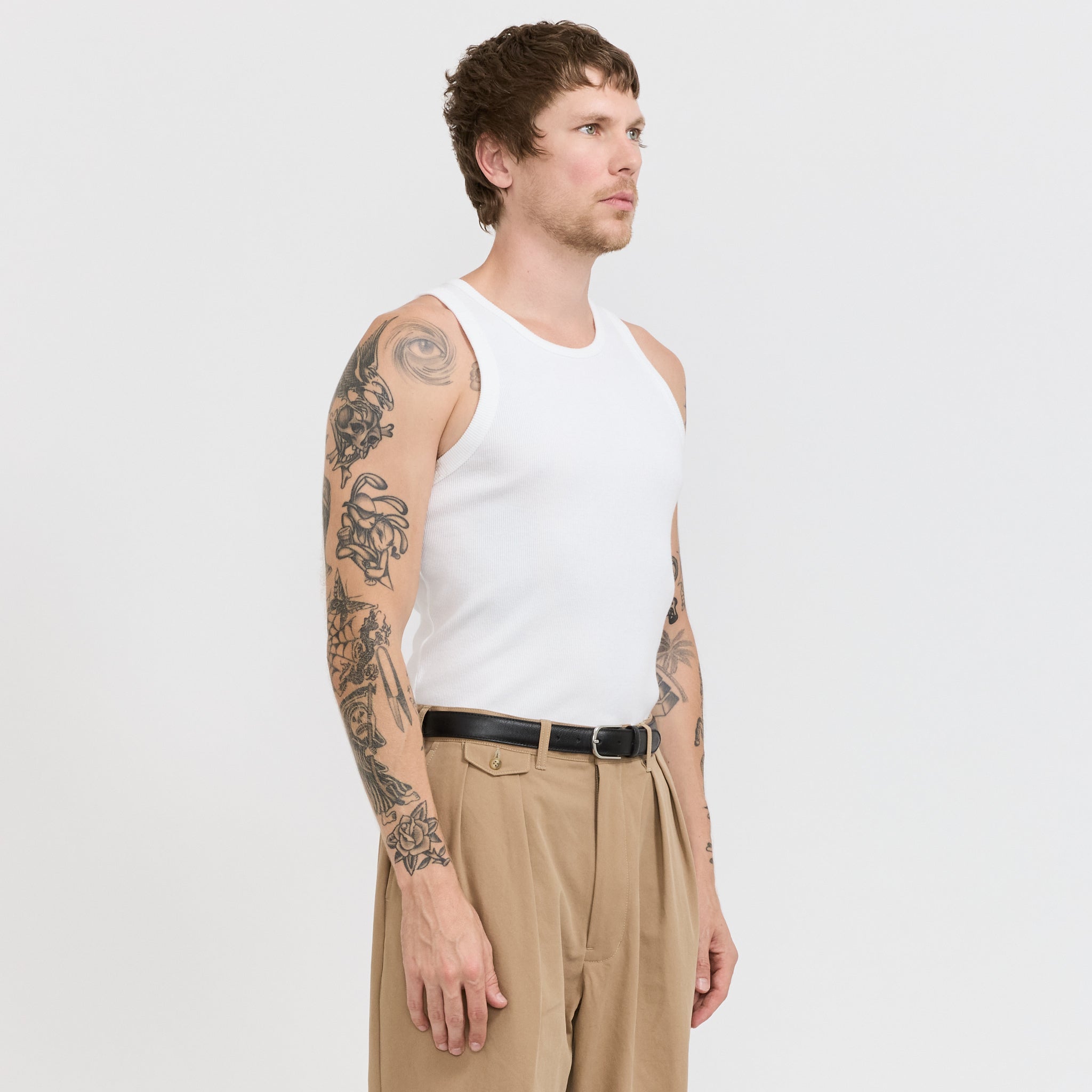 Iconic Ribbed Cotton Tank Top White