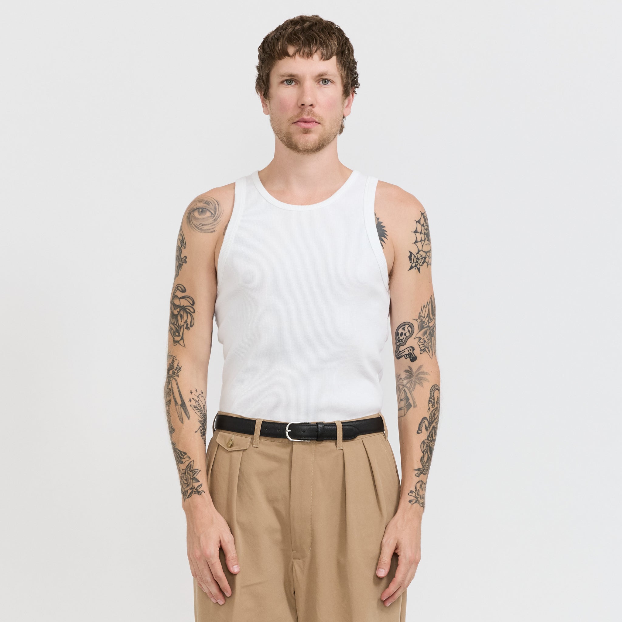 Iconic Ribbed Cotton Tank Top White