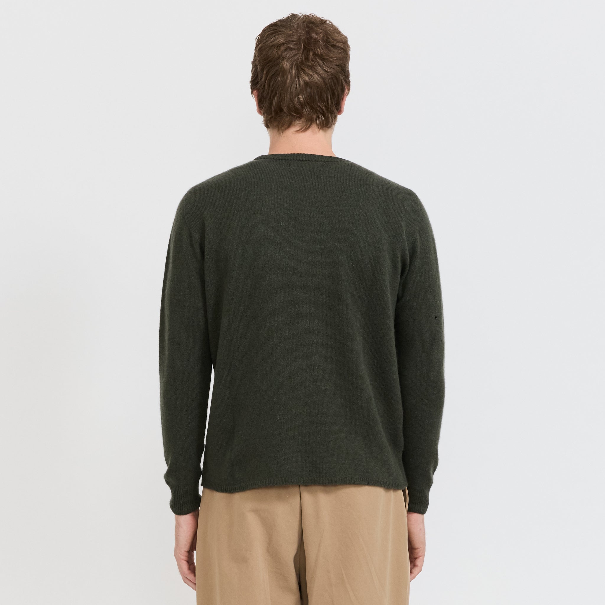 Merz B Schwanen | Lightweight Merino Wool Cashmere Silk Sweater Army | Maplestore