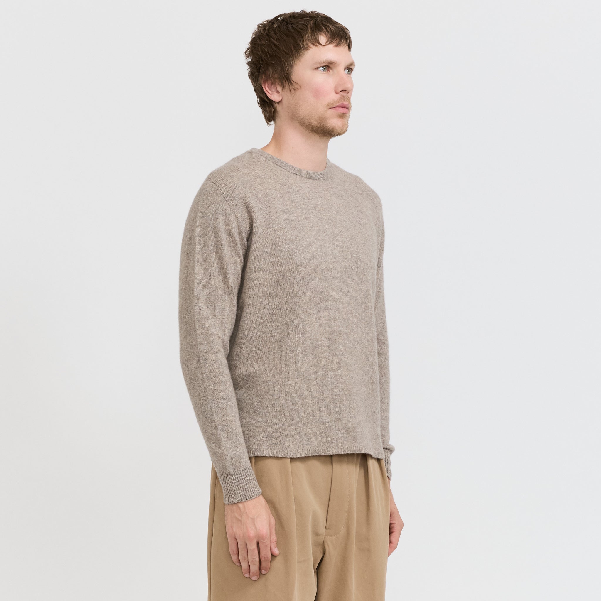 Merz B Schwanen | Lightweight Merino Wool Cashmere Silk Sweater Faded Grain | Maplestore