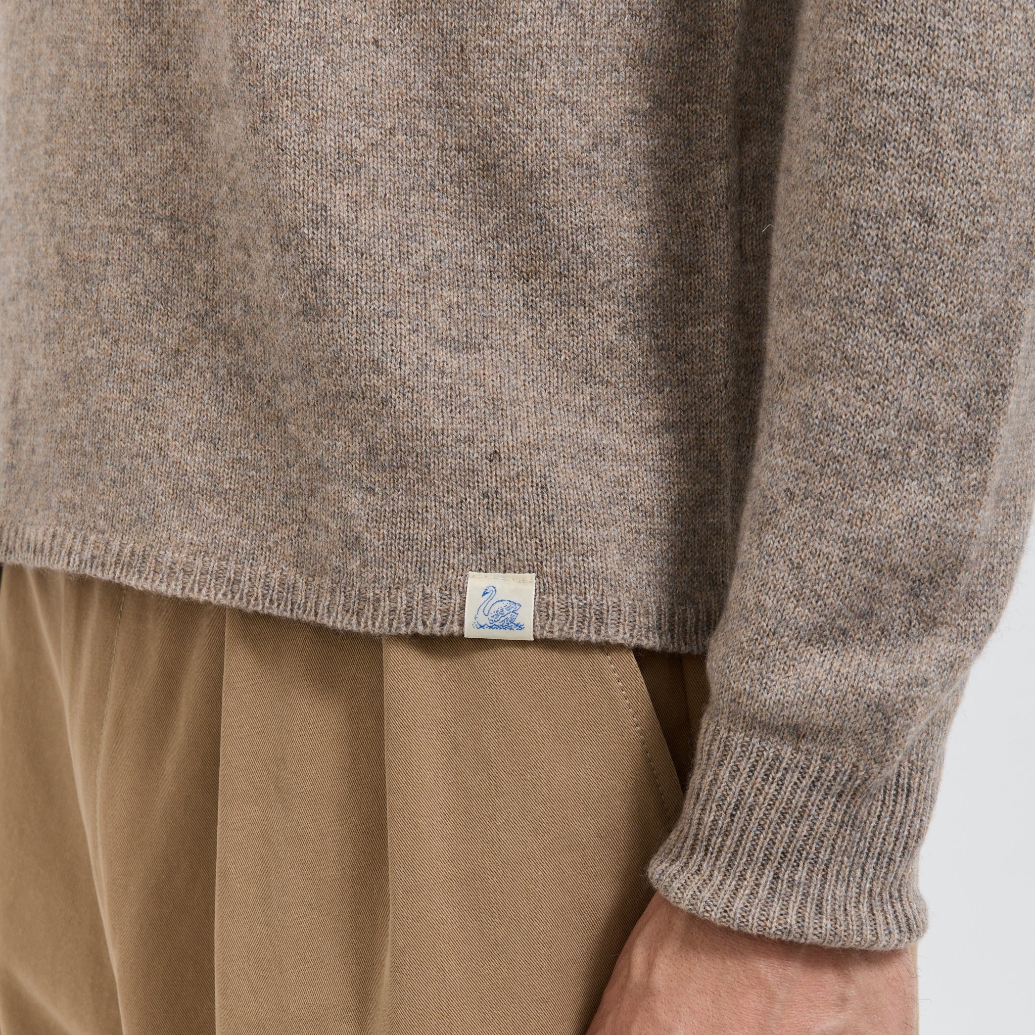 Merz B Schwanen | Lightweight Merino Wool Cashmere Silk Sweater Faded Grain | Maplestore