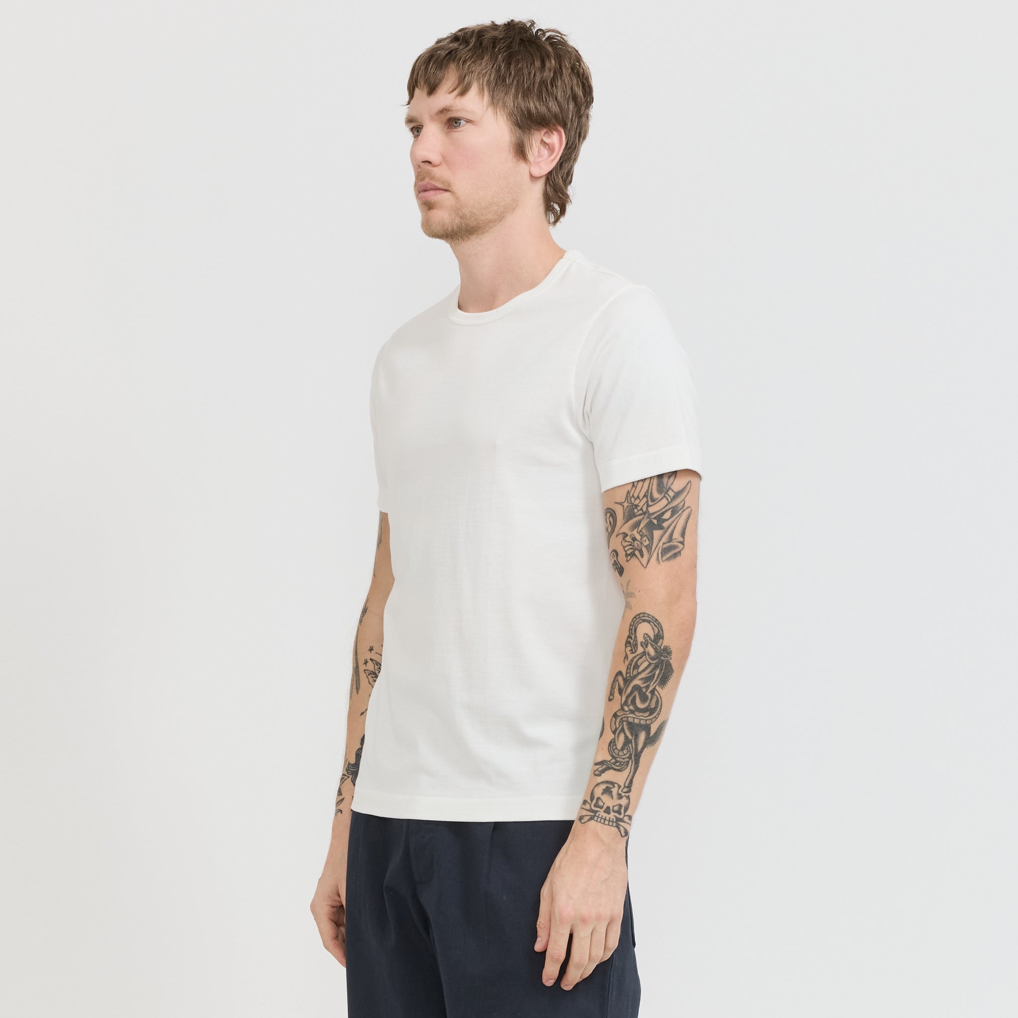 215 Loopwheeled Classic Fit T-Shirt White