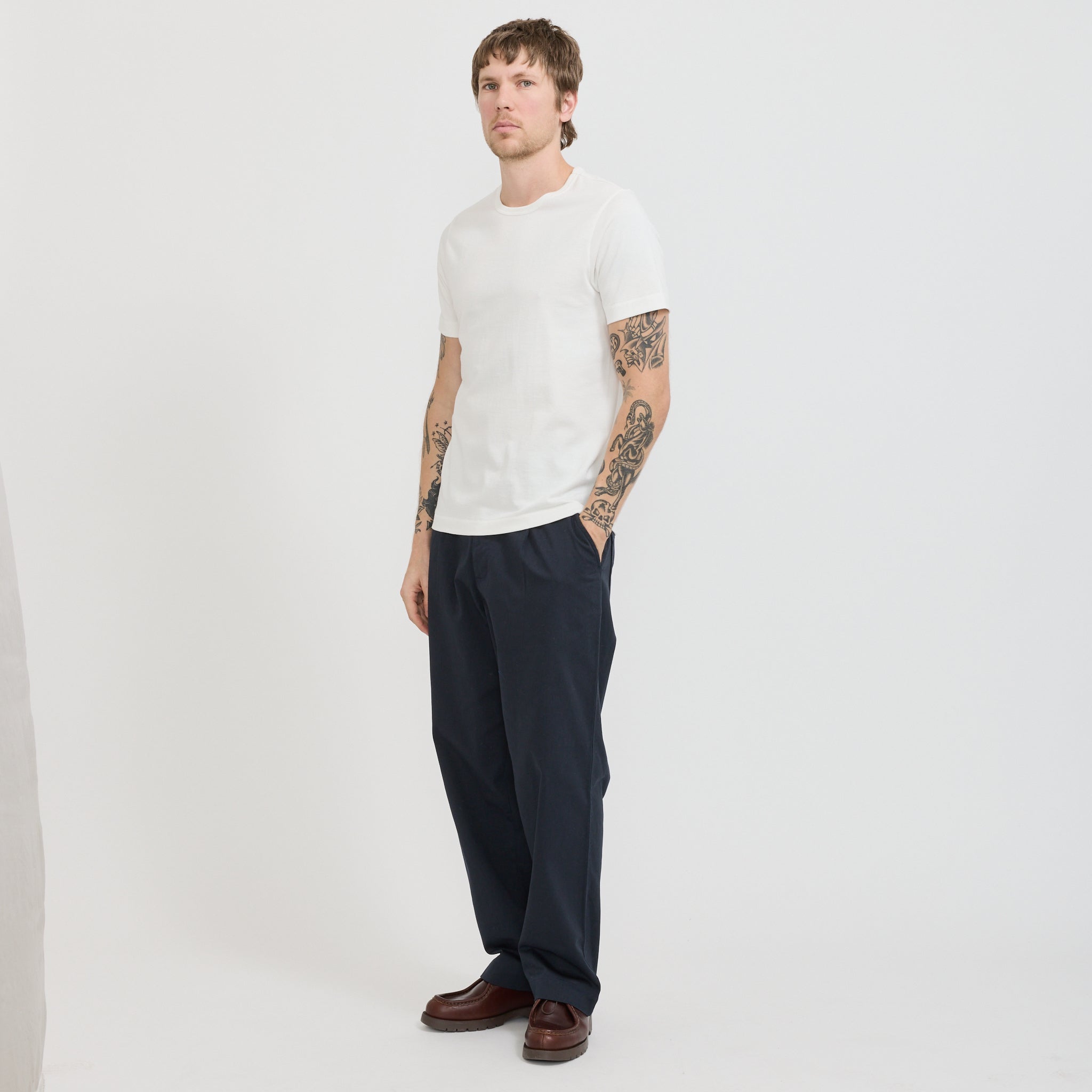 215 Loopwheeled Classic Fit T-Shirt White