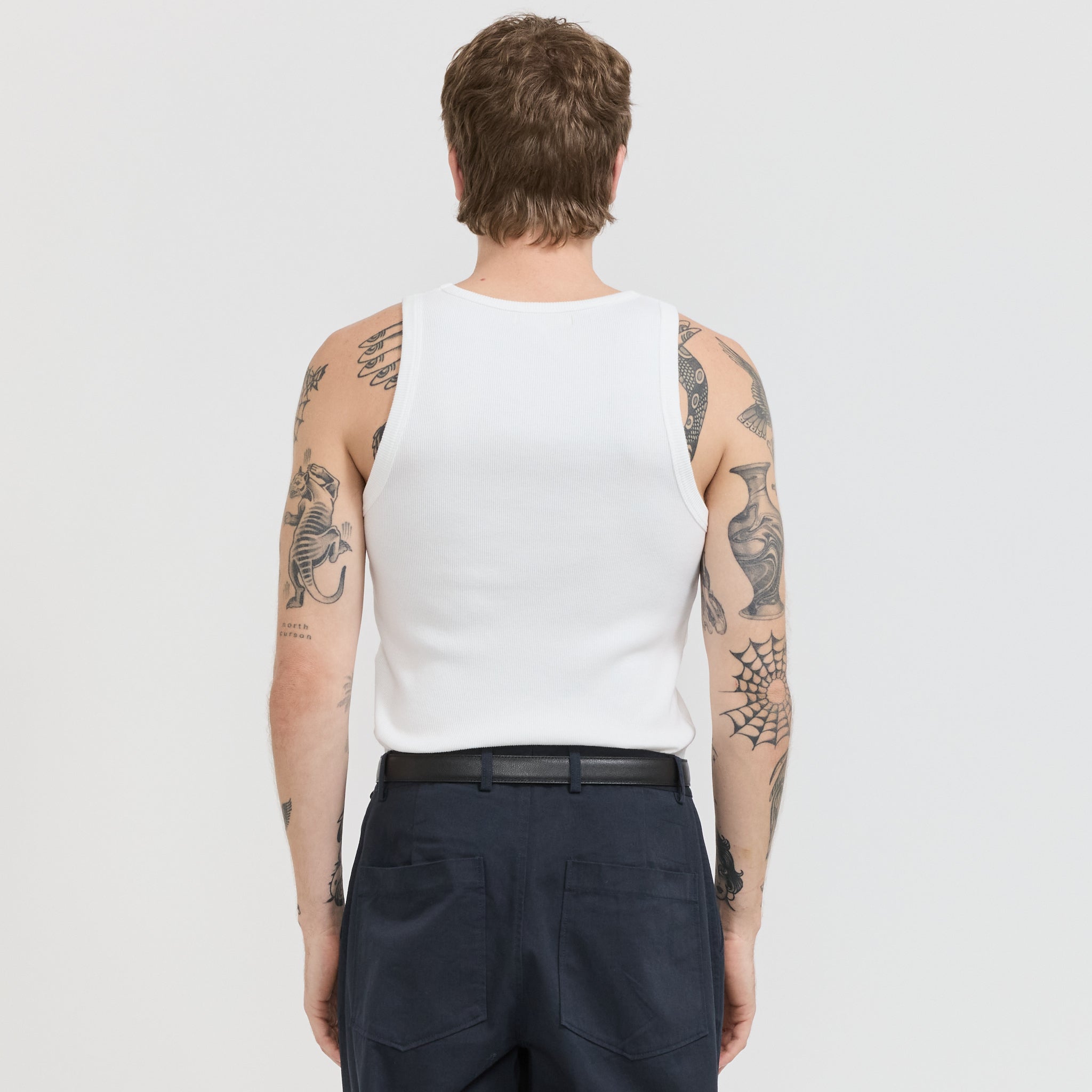 Iconic Ribbed Cotton Tank Top White