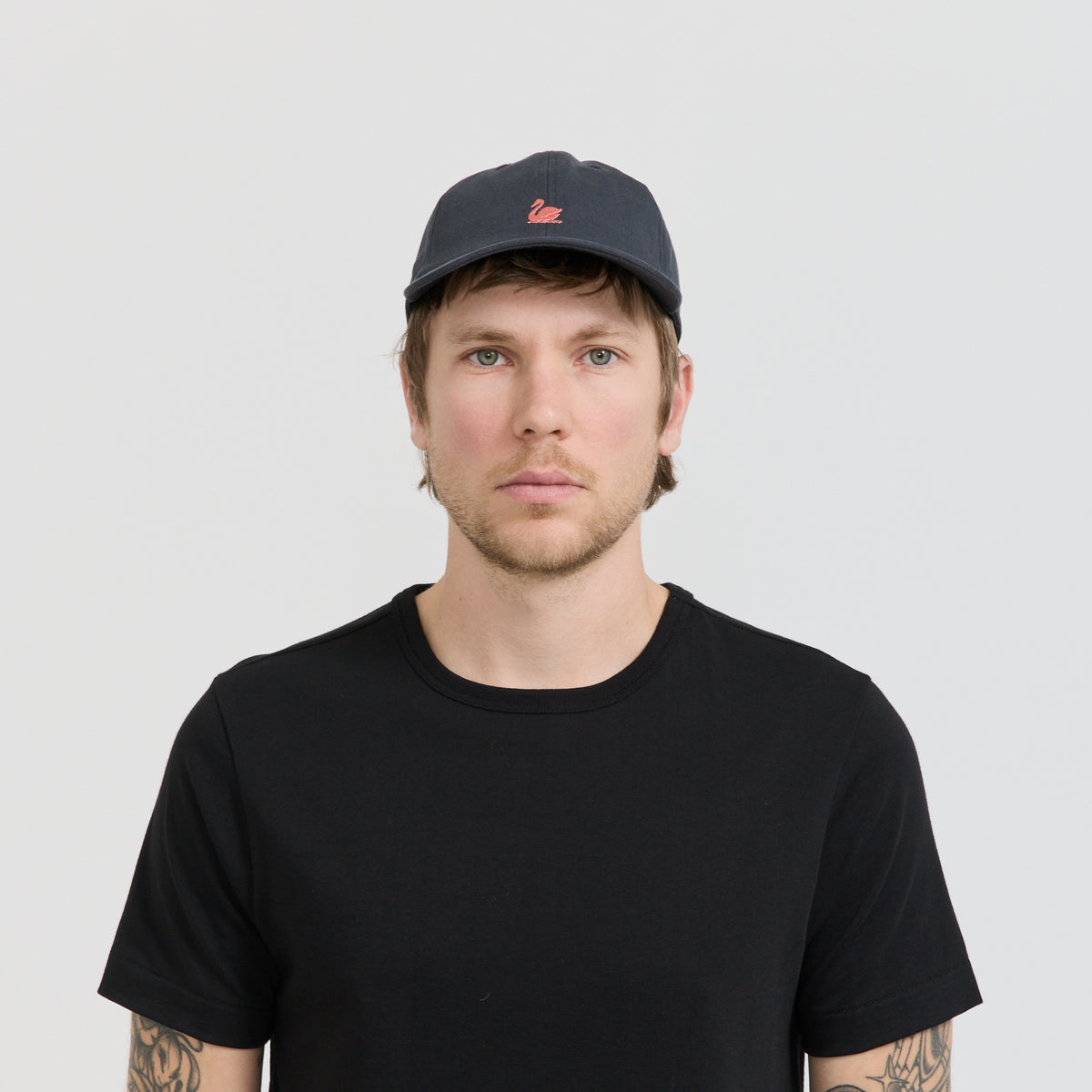 Swan Logo Cotton Twill Cap Charcoal