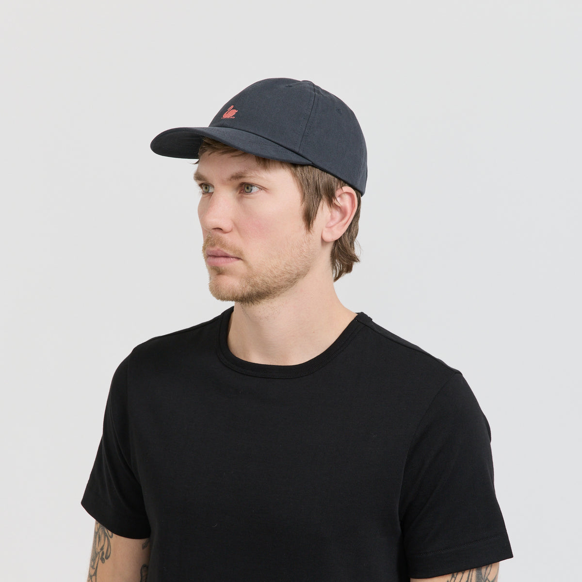 Swan Logo Cotton Twill Cap Charcoal