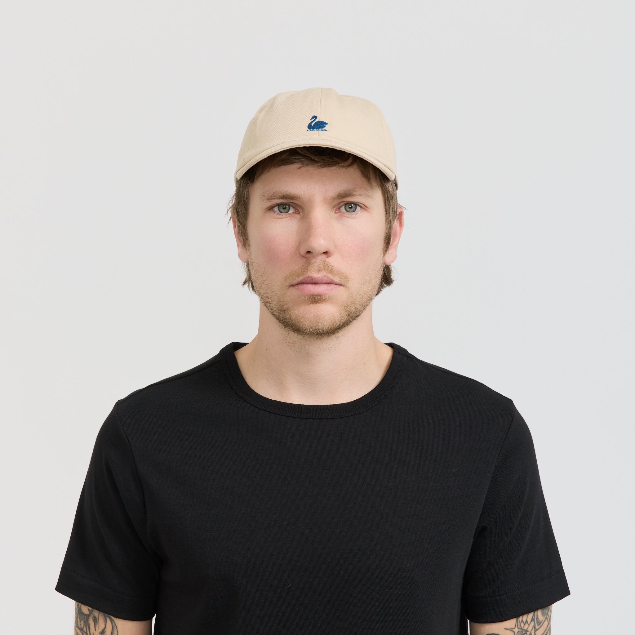 Swan Logo Cotton Twill Cap Light Khaki/Deep Blue