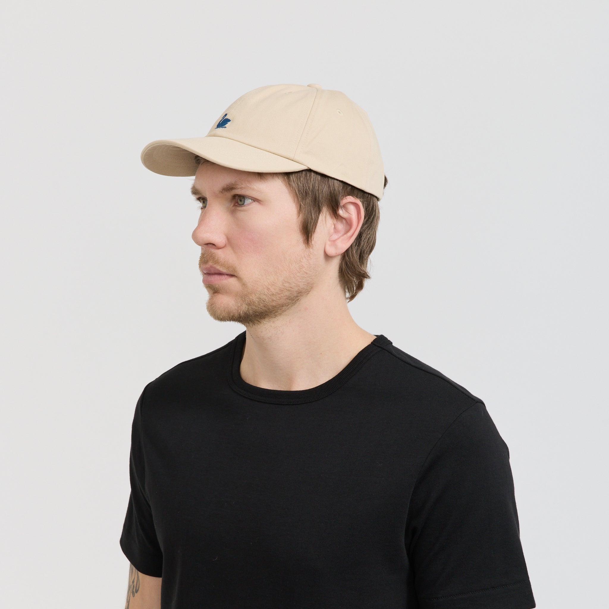 Swan Logo Cotton Twill Cap Light Khaki/Deep Blue