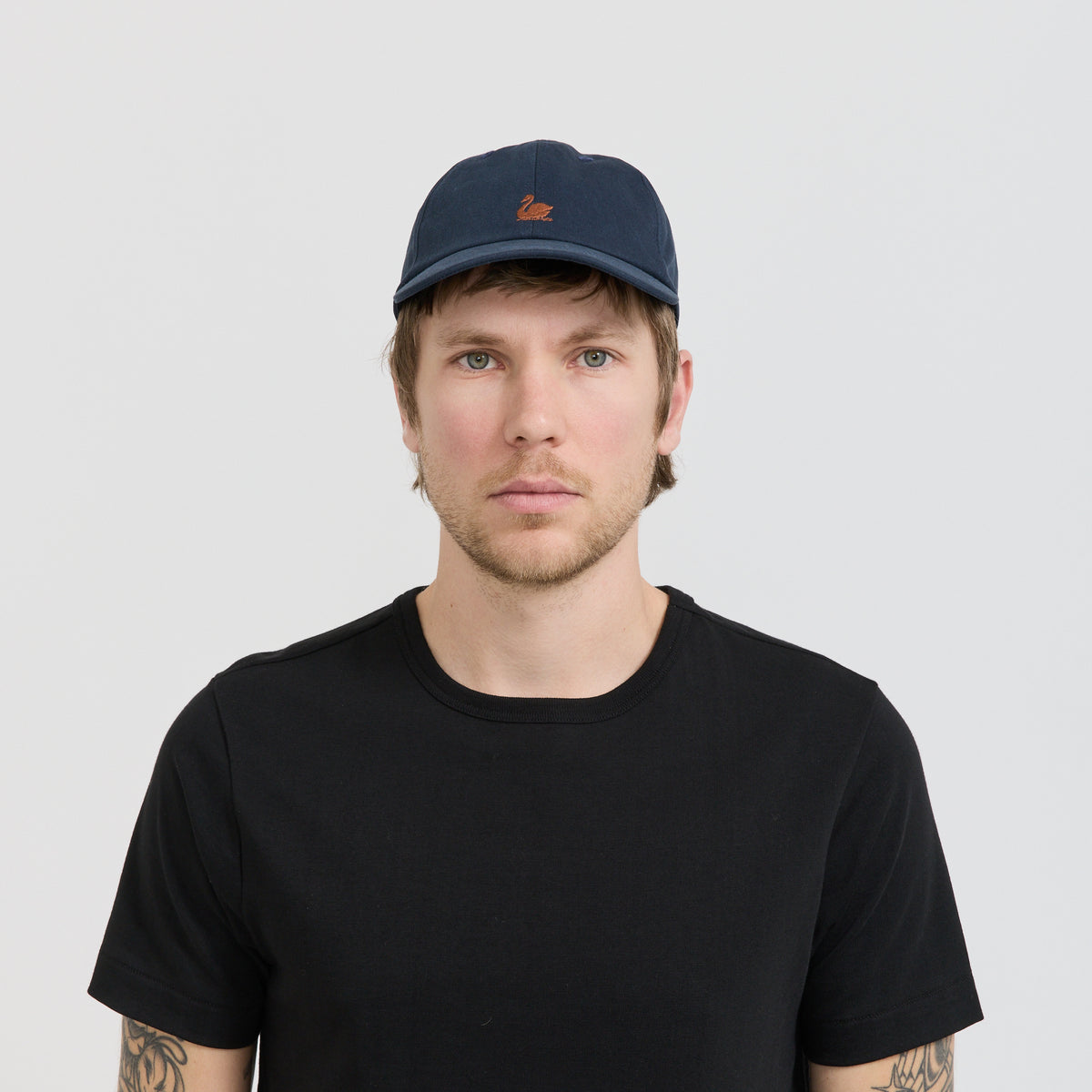 Swan Logo Cotton Twill Cap Night Blue/Nut