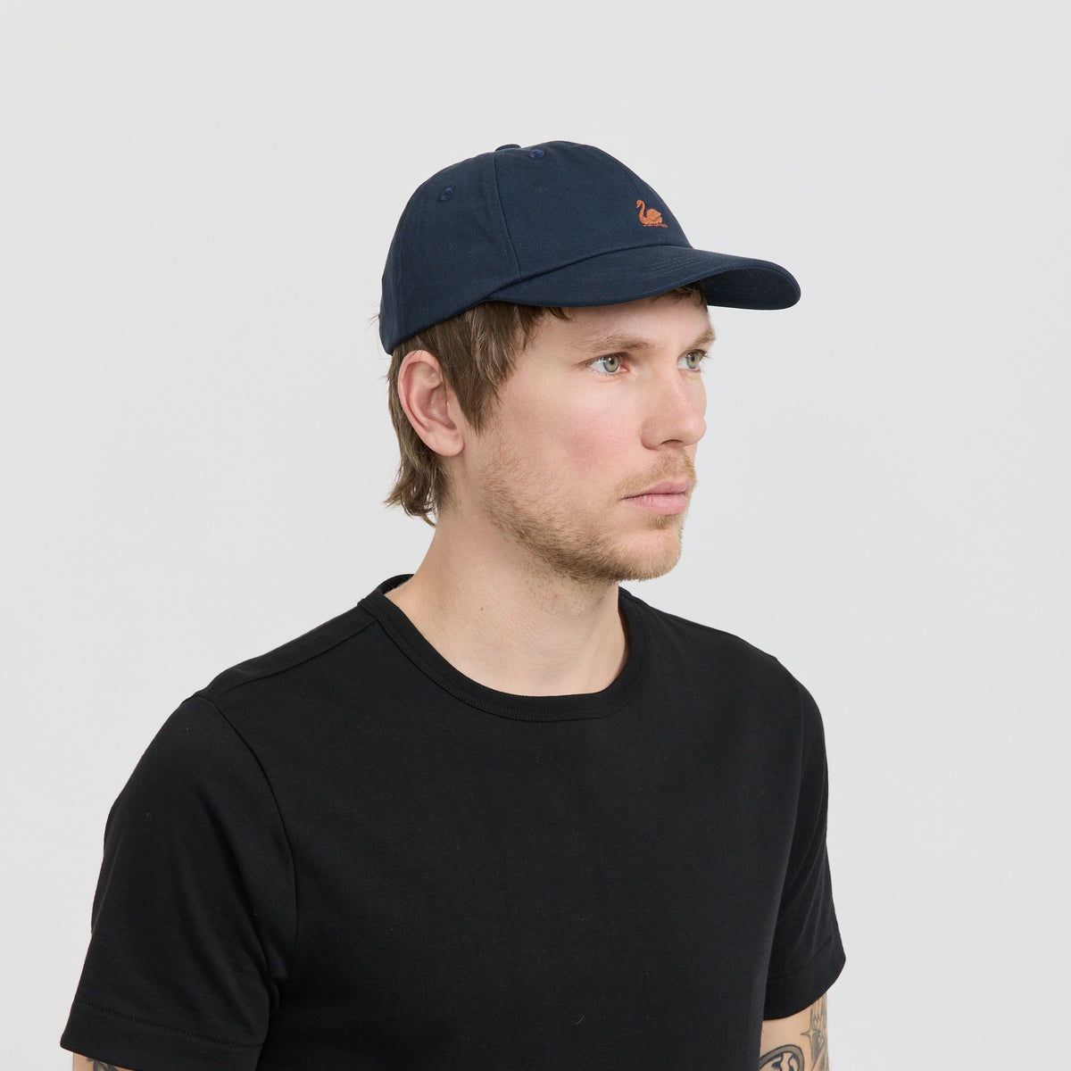 Swan Logo Cotton Twill Cap Night Blue/Nut