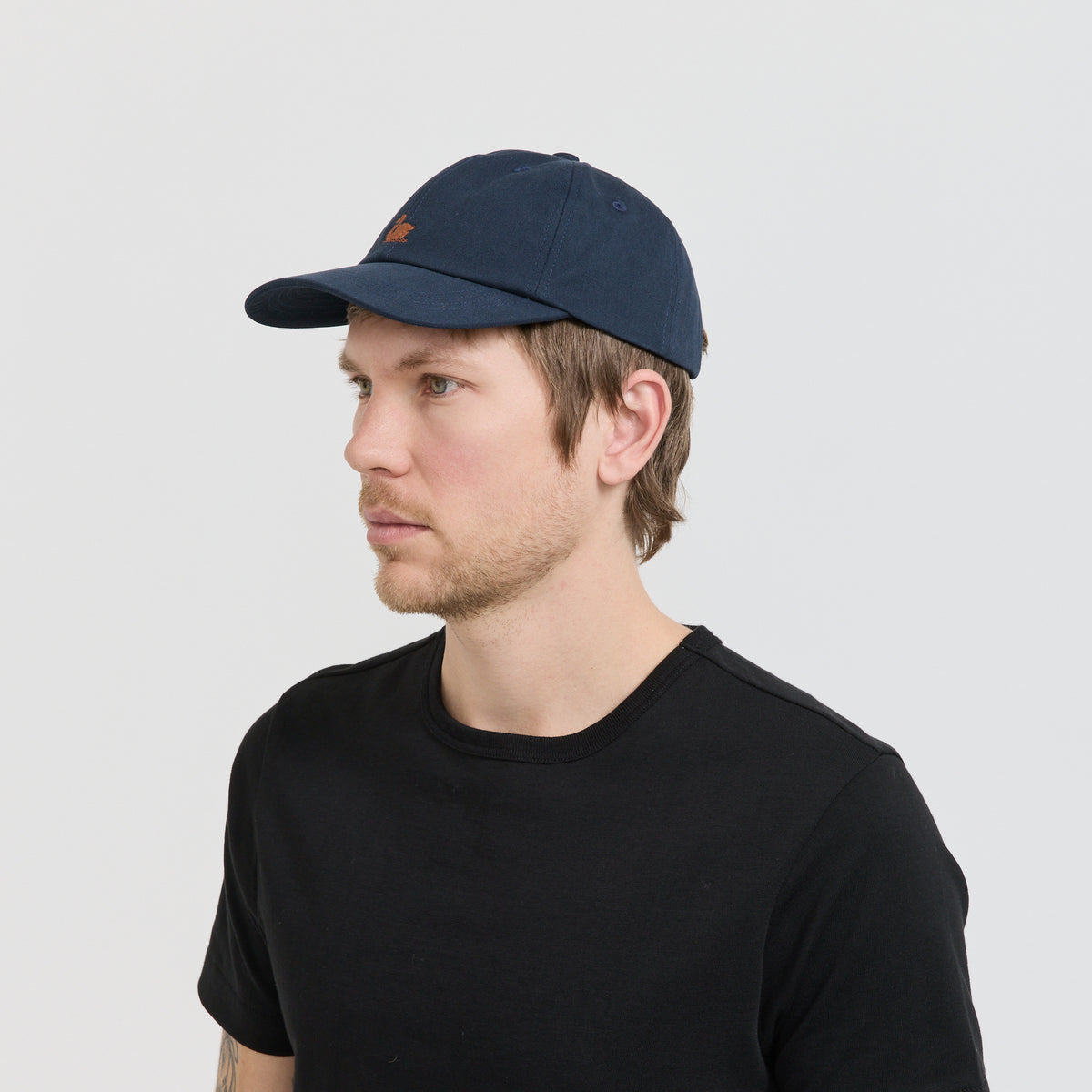 Swan Logo Cotton Twill Cap Night Blue/Nut