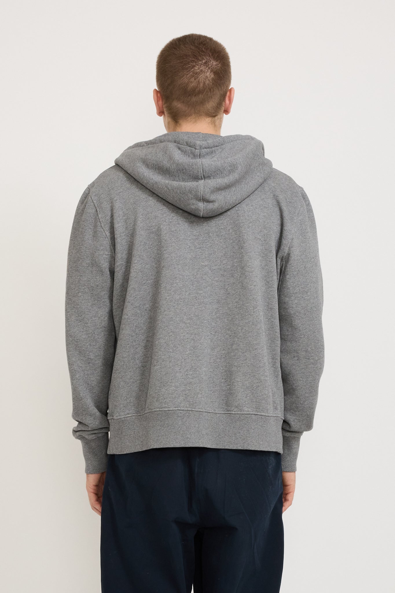 GOOD BASICS | Relaxed Fit Hooded Zip Jacket Grey Melange