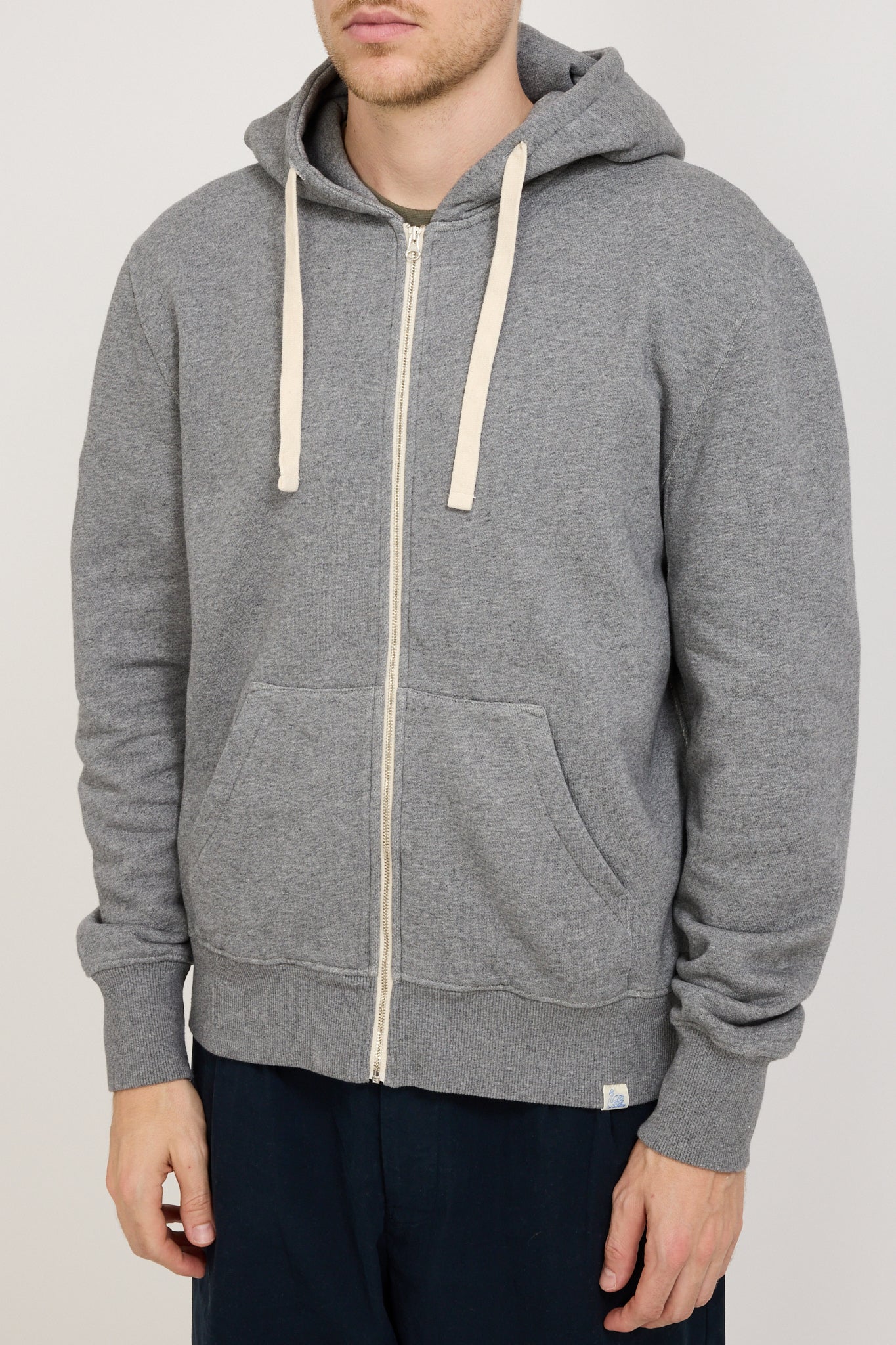 GOOD BASICS | Relaxed Fit Hooded Zip Jacket Grey Melange