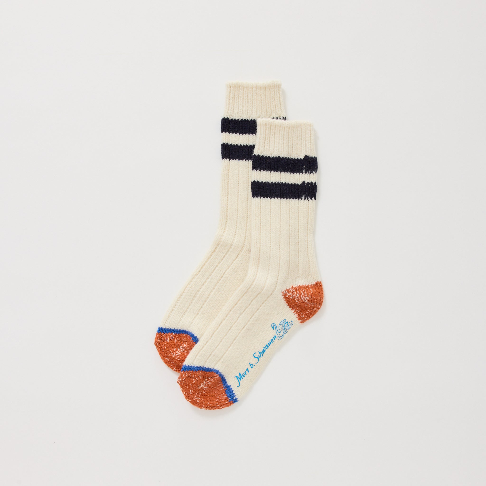 Extra-Fine Merino Wool Socks Nature/Ink