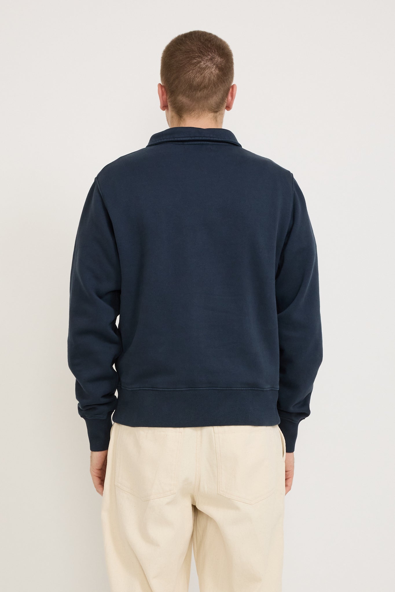 GOOD BASICS | Zip Collar Sweatshirt Denim Blue