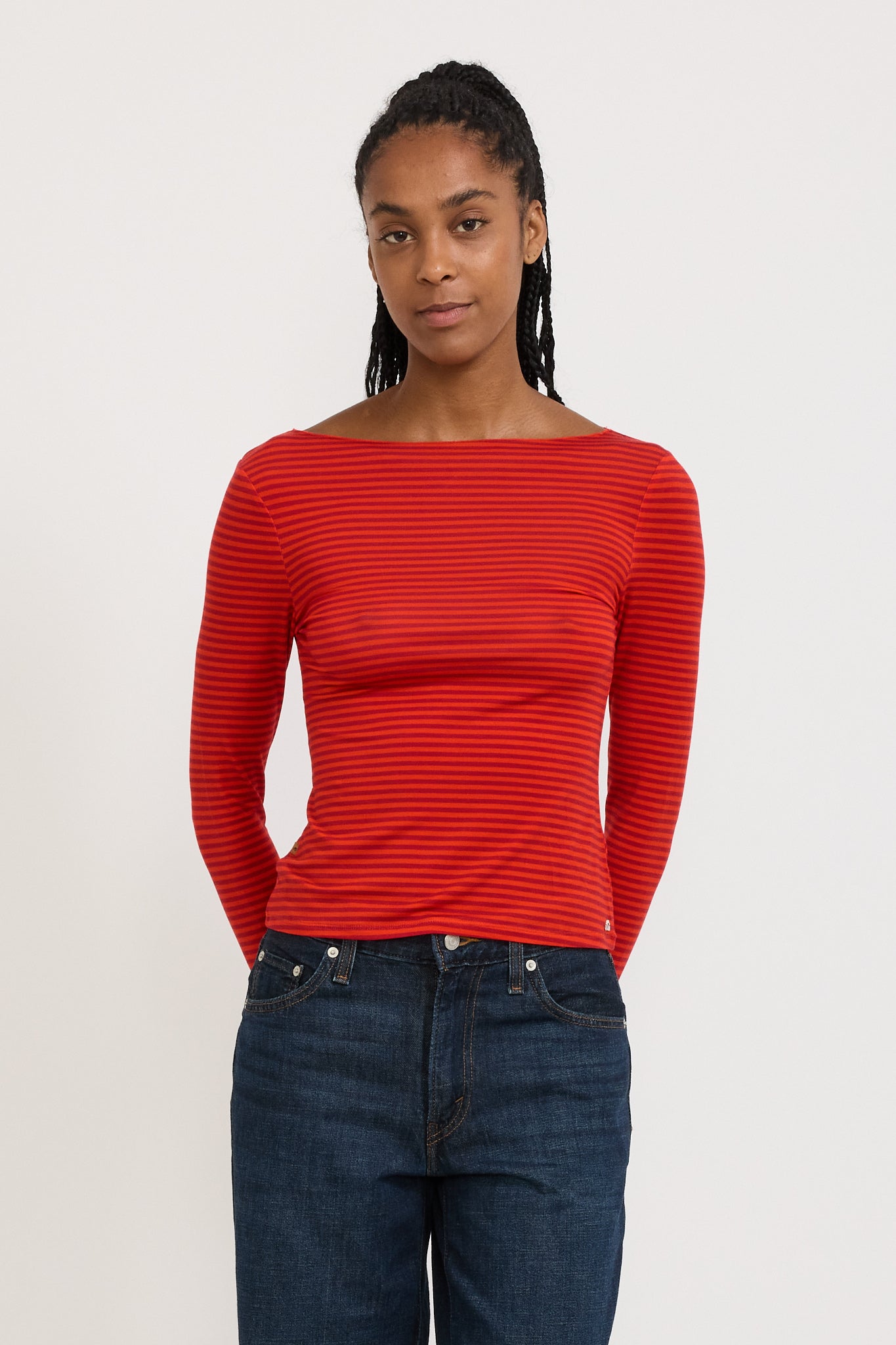 Amelia Top Red Stripe