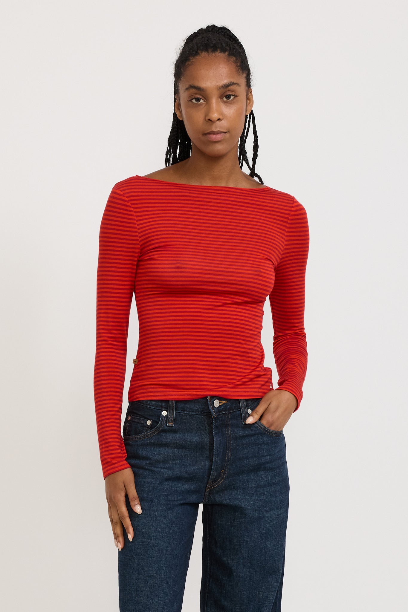 Amelia Top Red Stripe