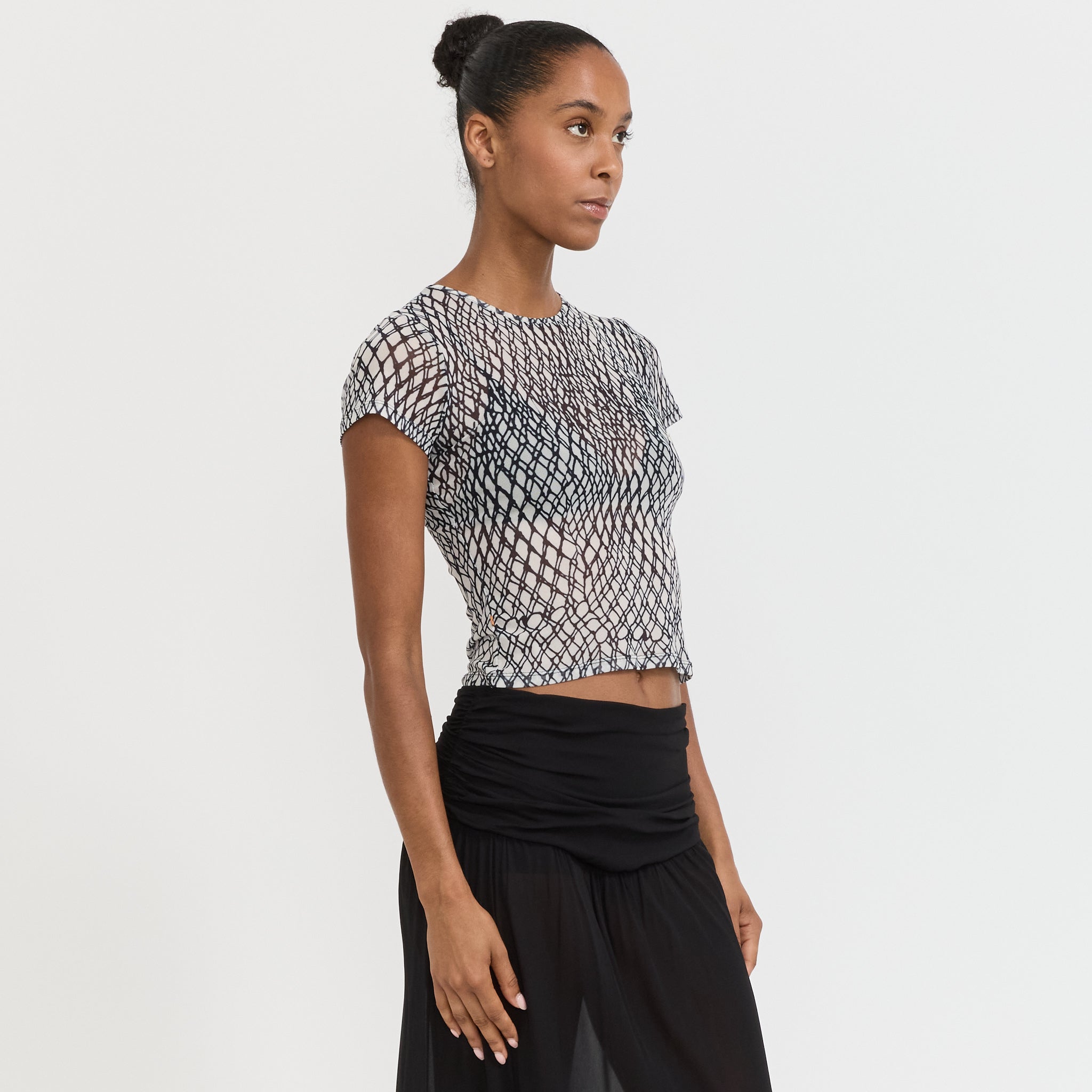 Miaou | Mini Tee Black Lattice | Maplestore