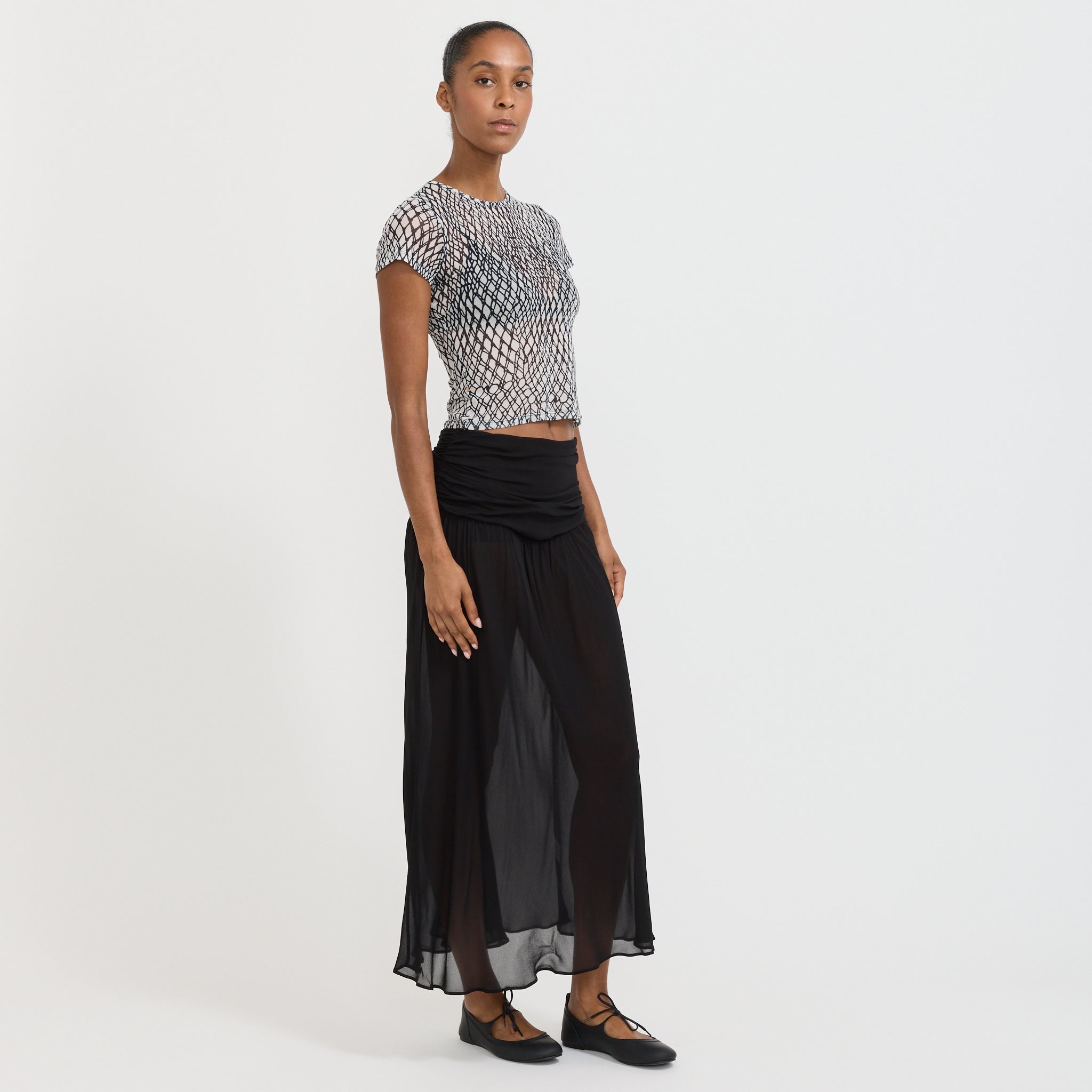 Miaou | Mini Tee Black Lattice | Maplestore