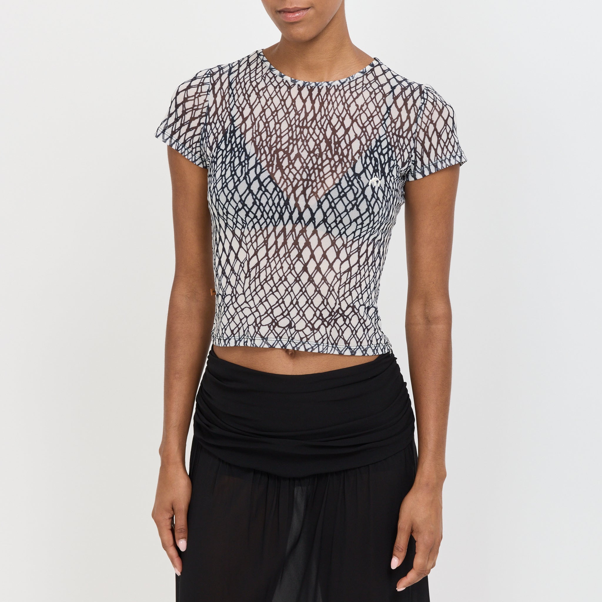 Miaou | Mini Tee Black Lattice | Maplestore