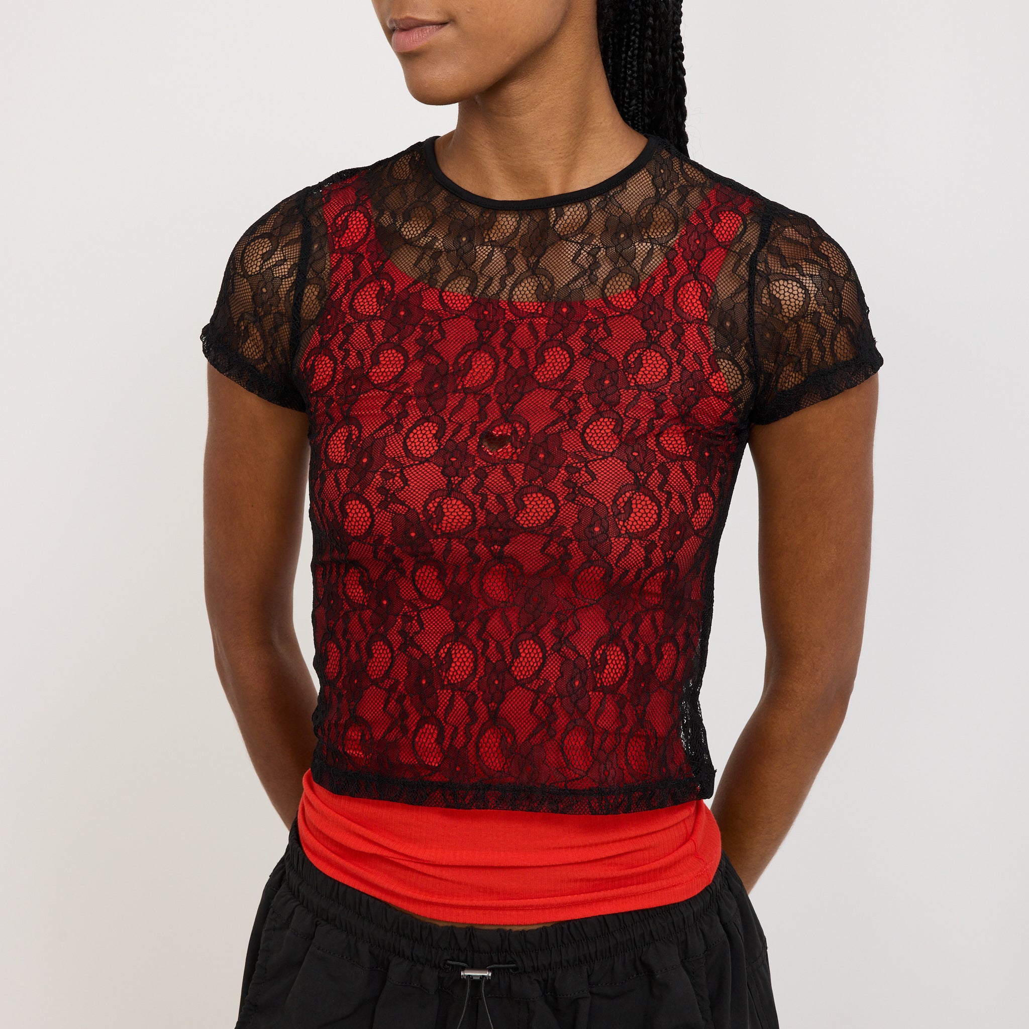 Mini Tee Black Lace