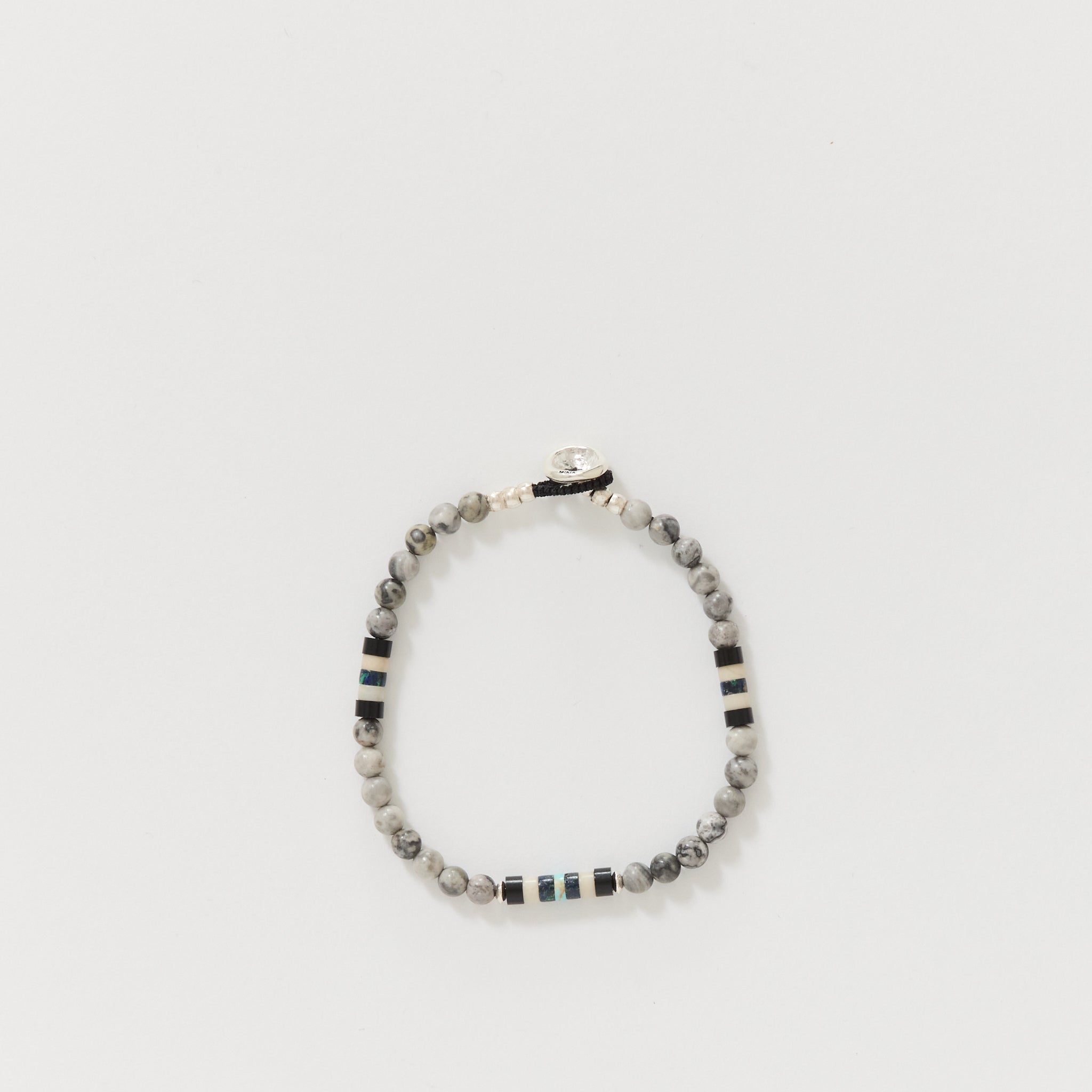 4mm Stone Bracelet Grey Jasper