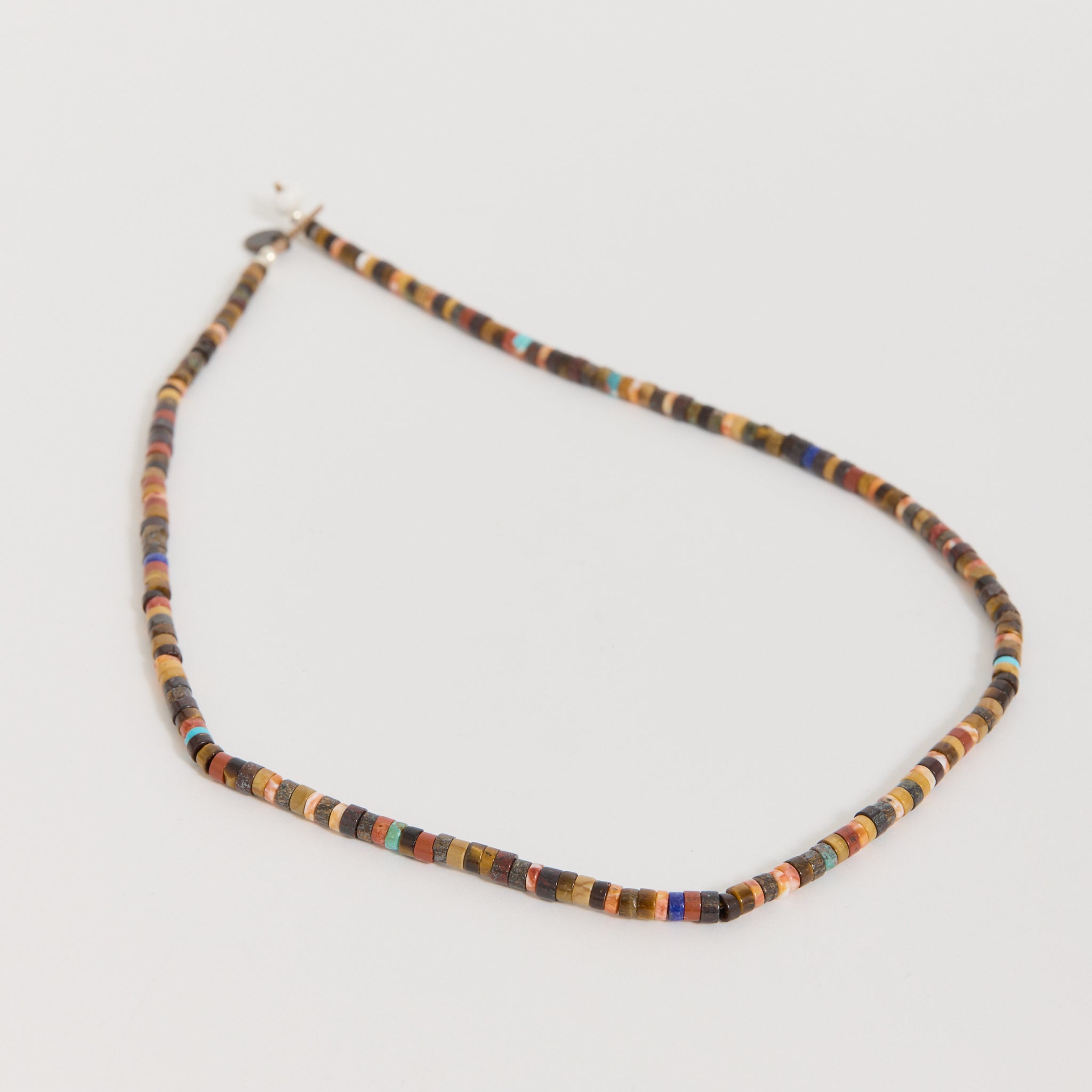 Heishi Beads Necklace Brown Multi
