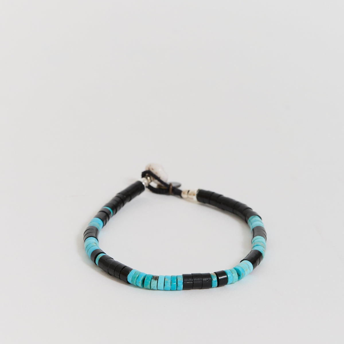 Heishi Beads Bracelet Jet/Turquoise