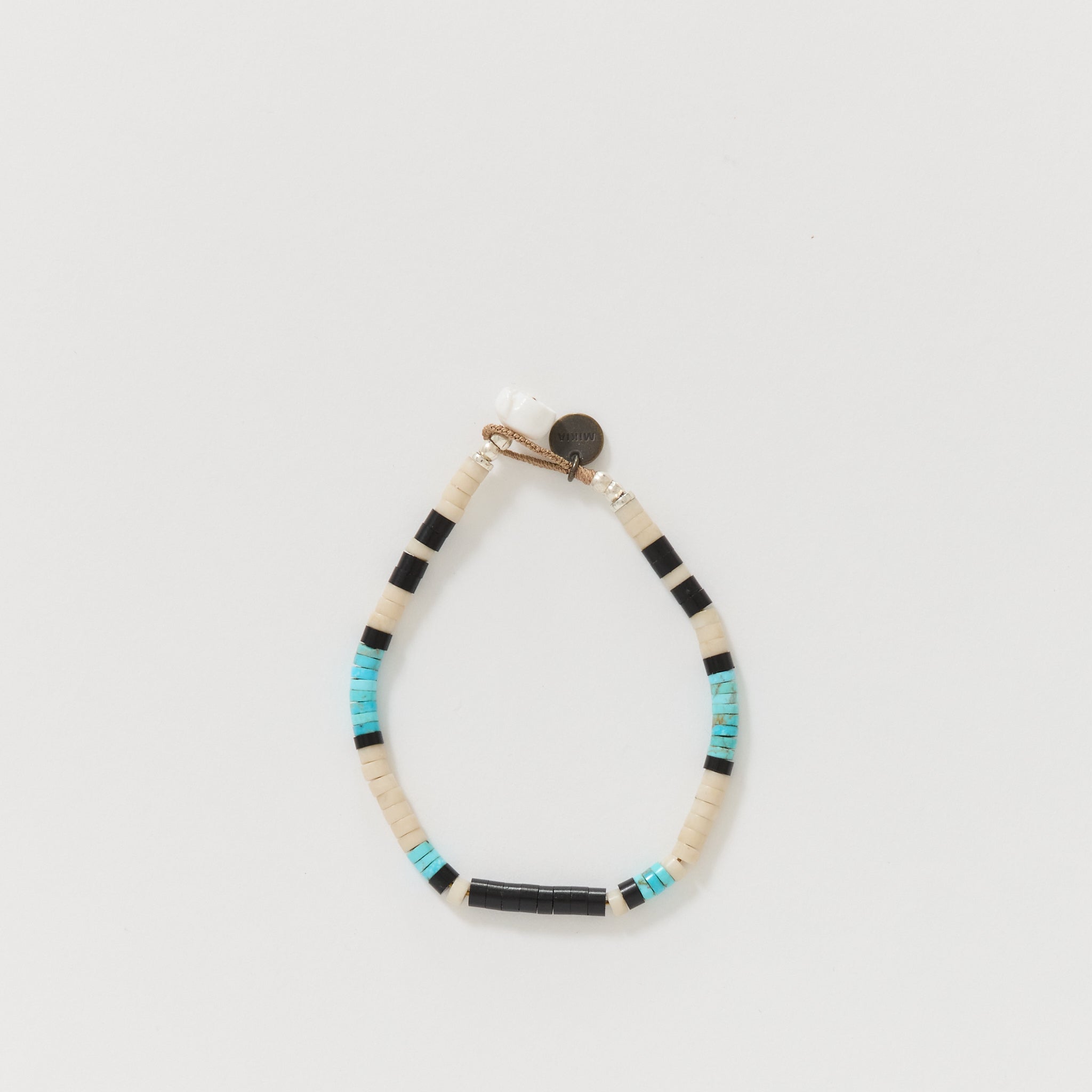 Heishi Beads Bracelet Fossil Jasper/Turquoise