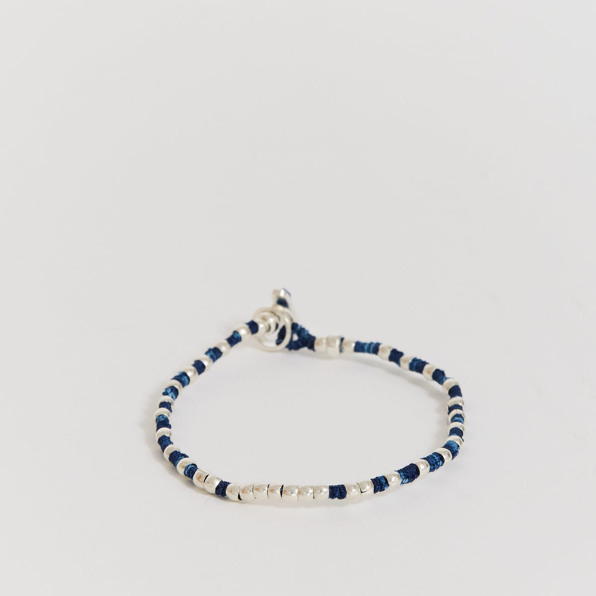 Silver Beads Bracelet Indigo