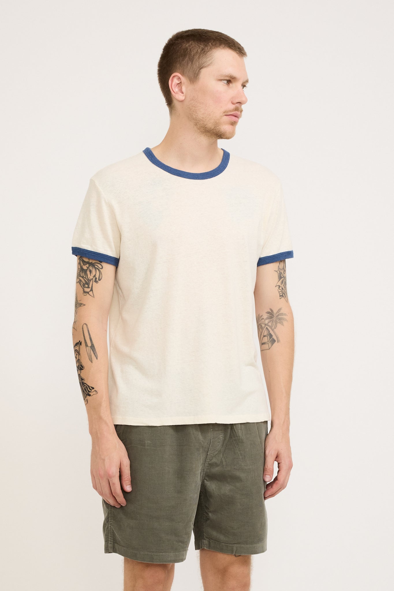 Mollusk | Hemp Ringer Tee Natural/Navy | Maplestore