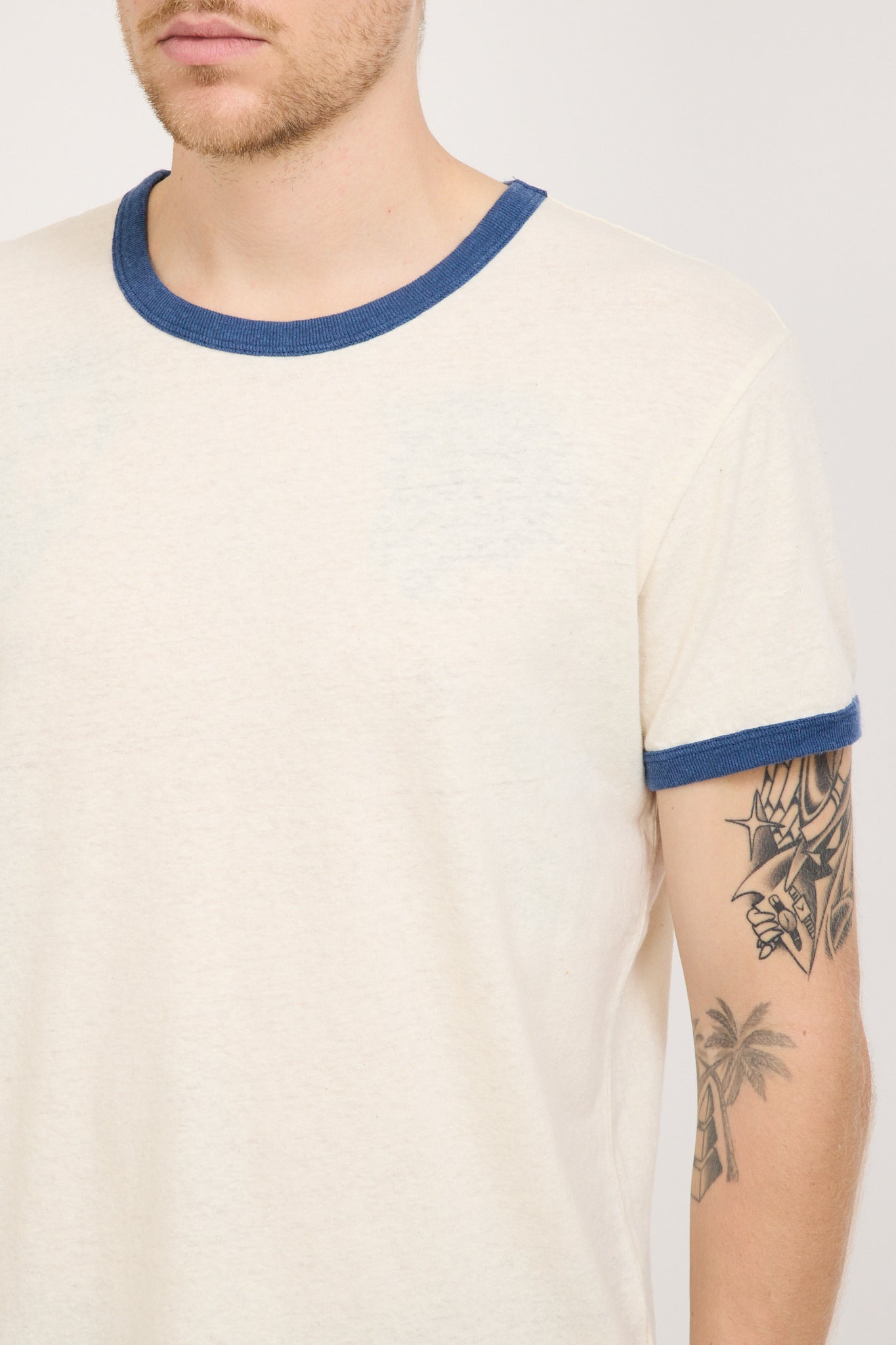 Mollusk | Hemp Ringer Tee Natural/Navy | Maplestore