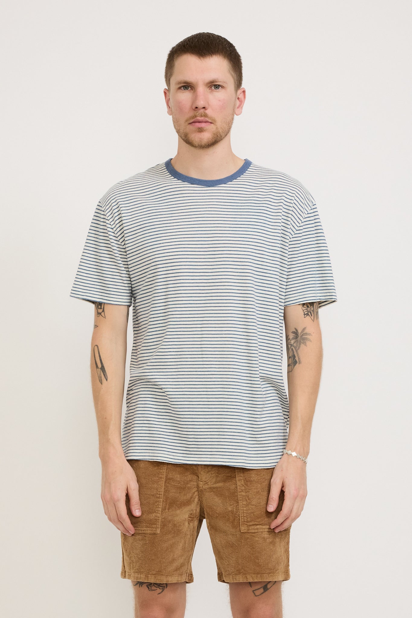 Mollusk | Hemp Tee Natural/Indigo Stripe | Maplestore