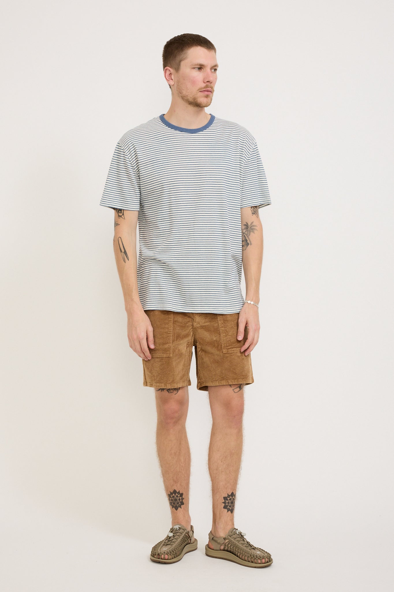 Mollusk | Hemp Tee Natural/Indigo Stripe | Maplestore