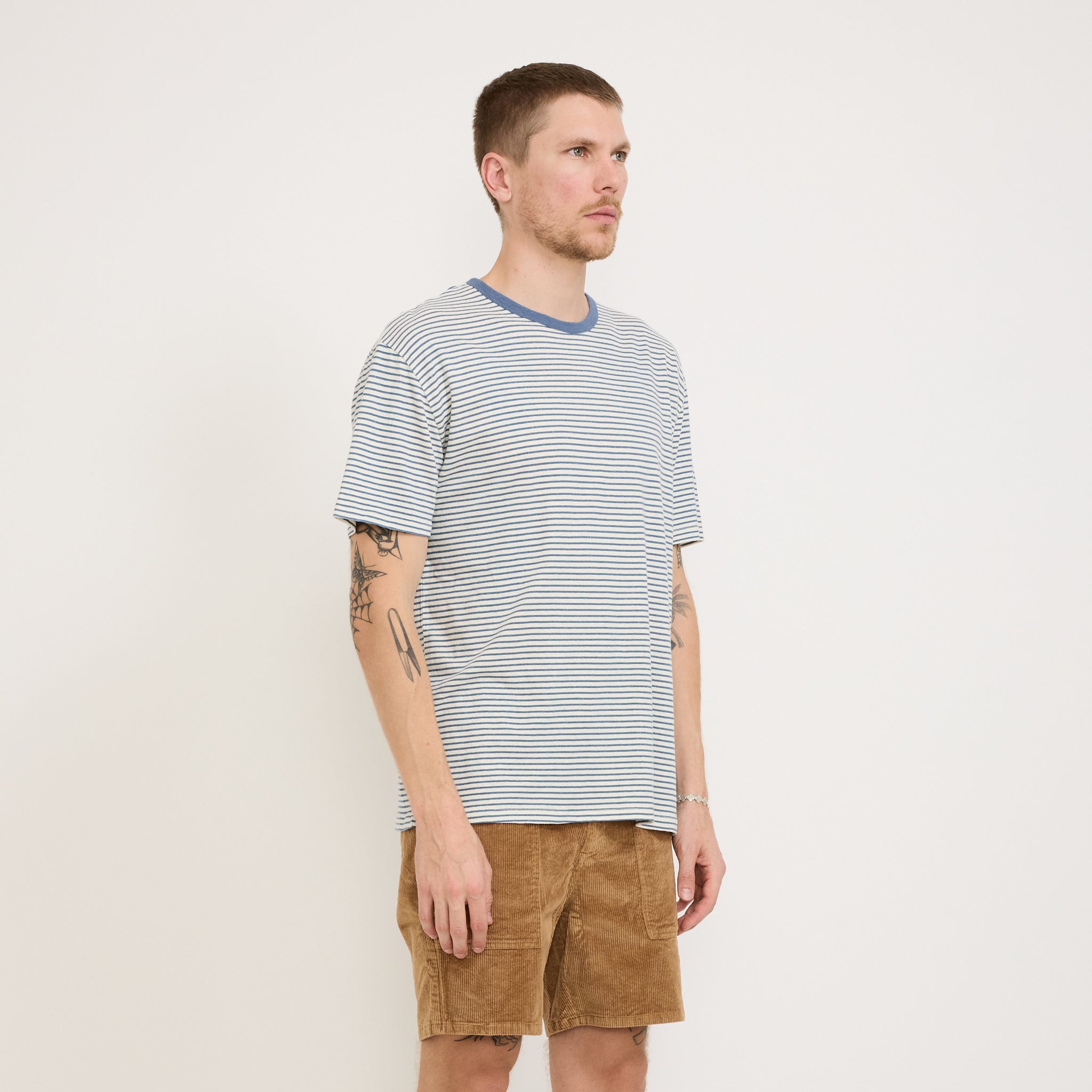 Mollusk | Hemp Tee Natural/Indigo Stripe | Maplestore