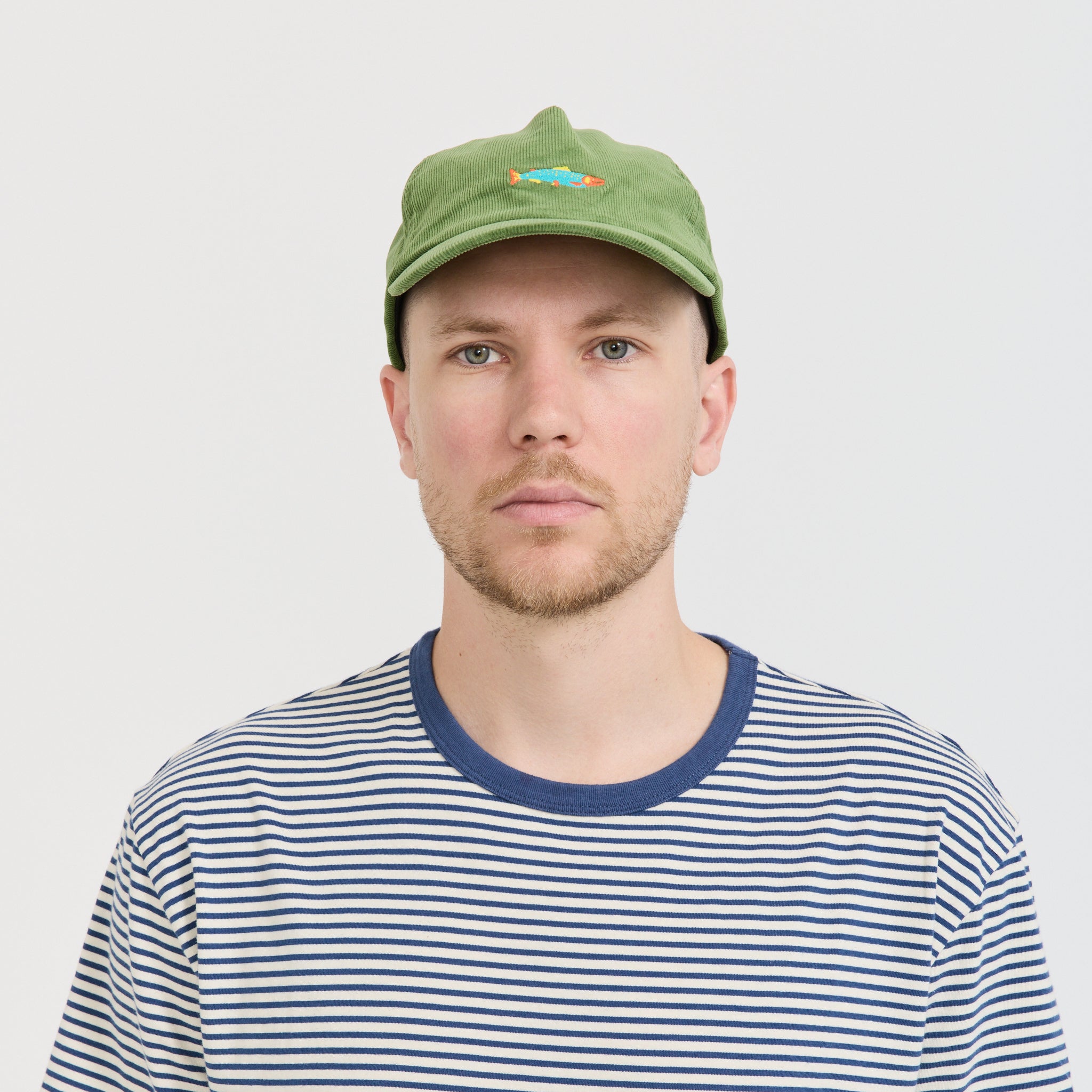 Hot Salmon Polo Hat Green Corduroy