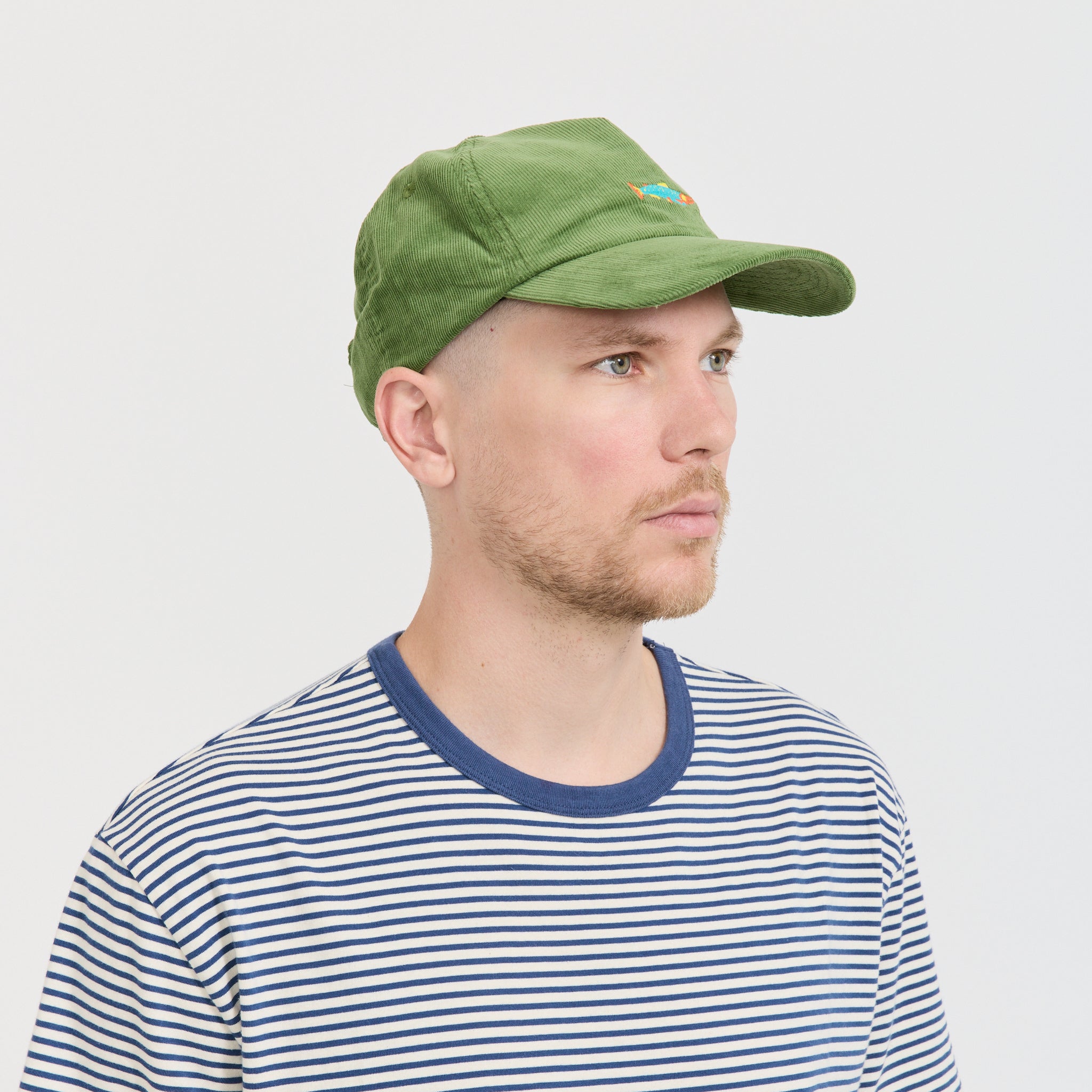 Hot Salmon Polo Hat Green Corduroy