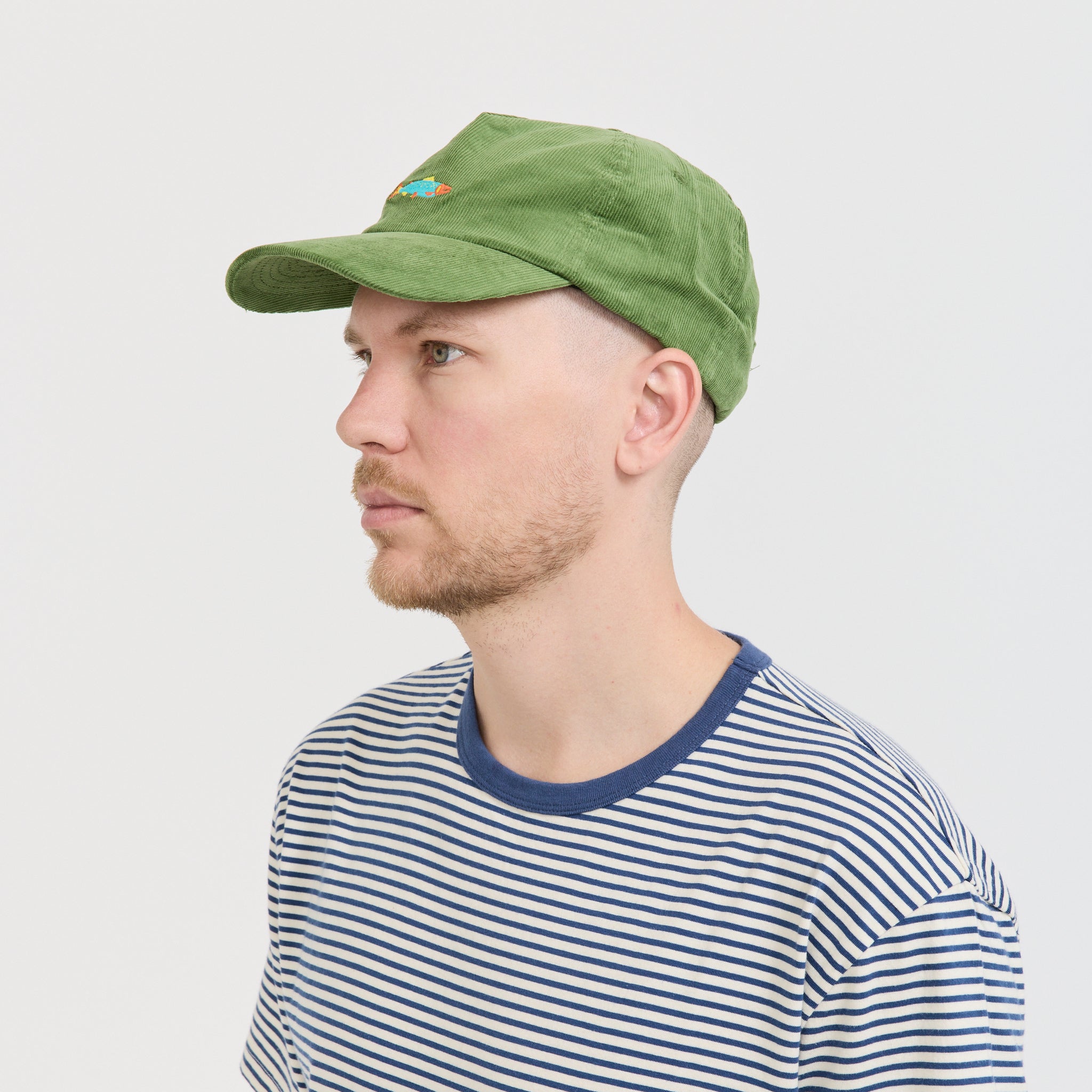 Hot Salmon Polo Hat Green Corduroy