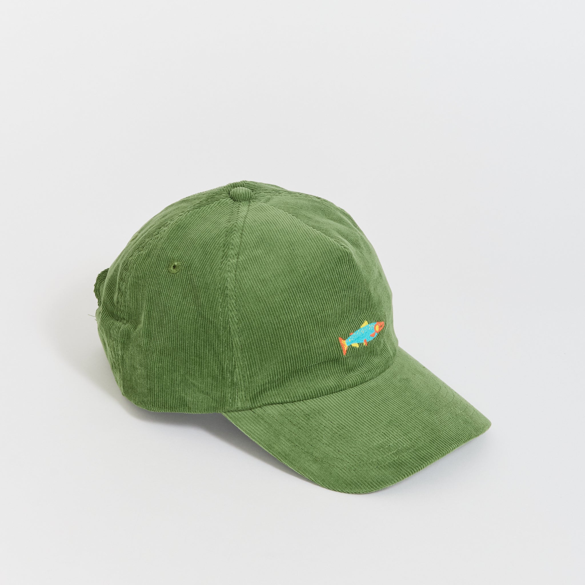 Hot Salmon Polo Hat Green Corduroy
