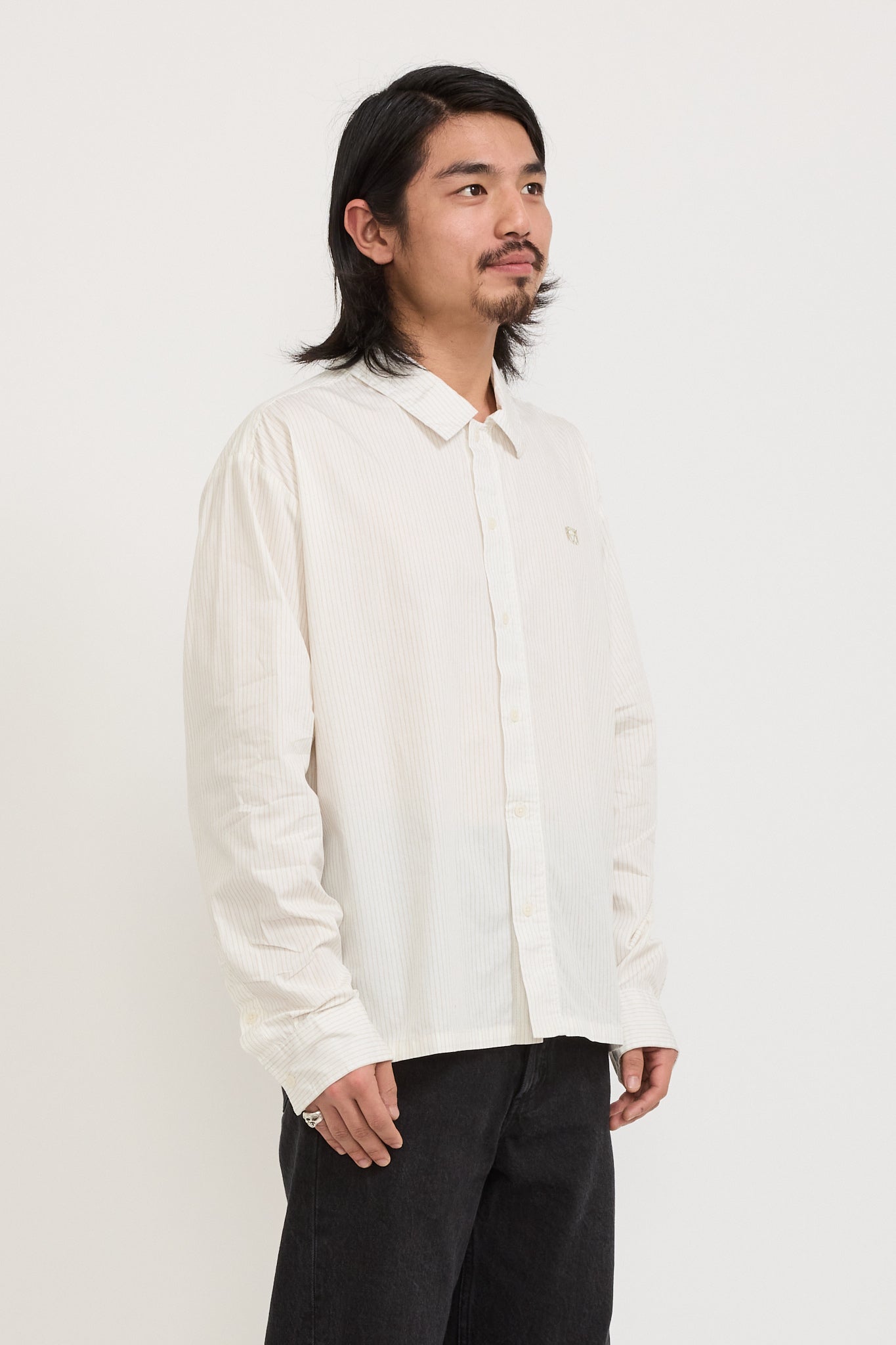 Vacation LS Button Up Bone