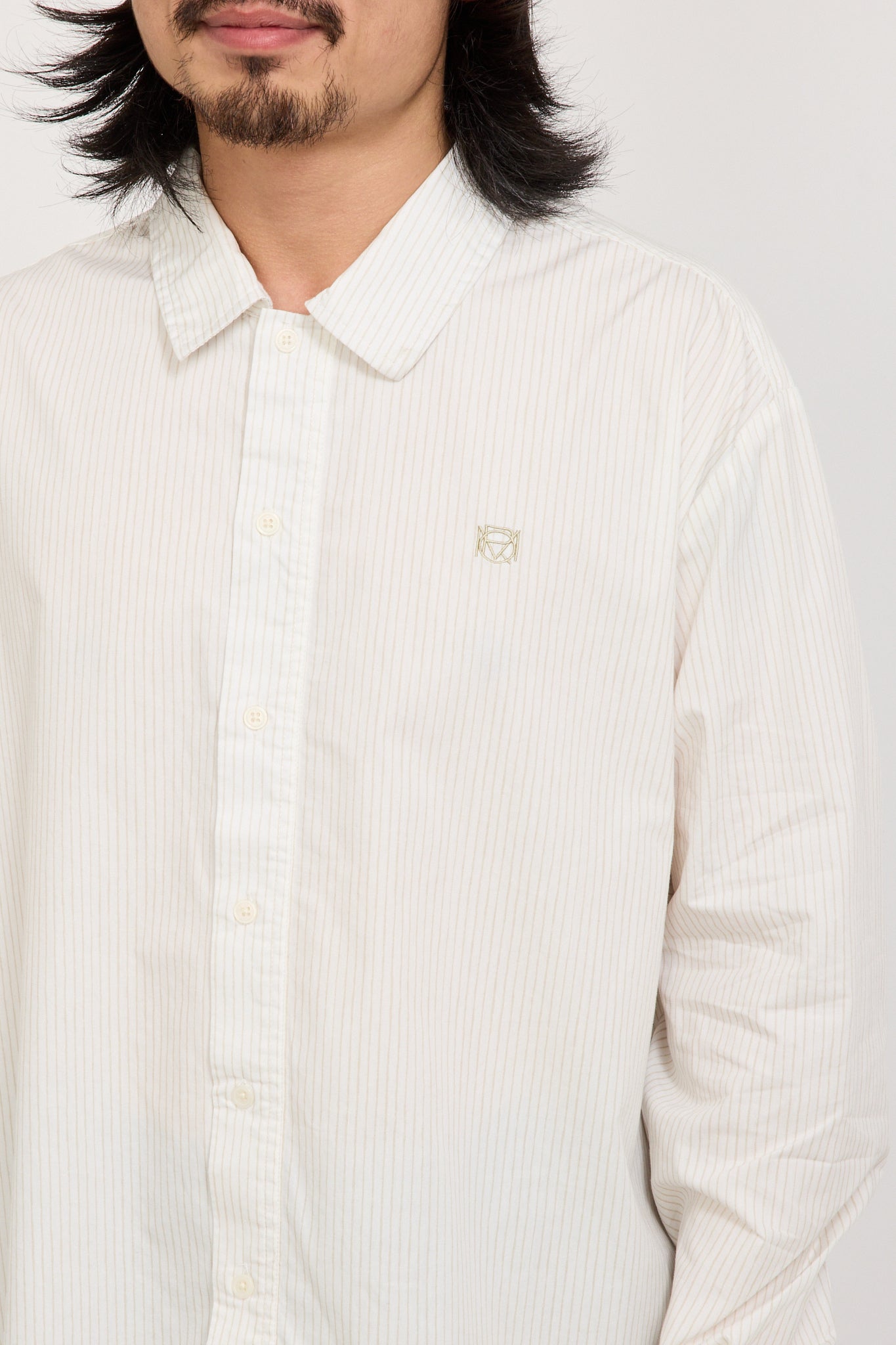 Vacation LS Button Up Bone