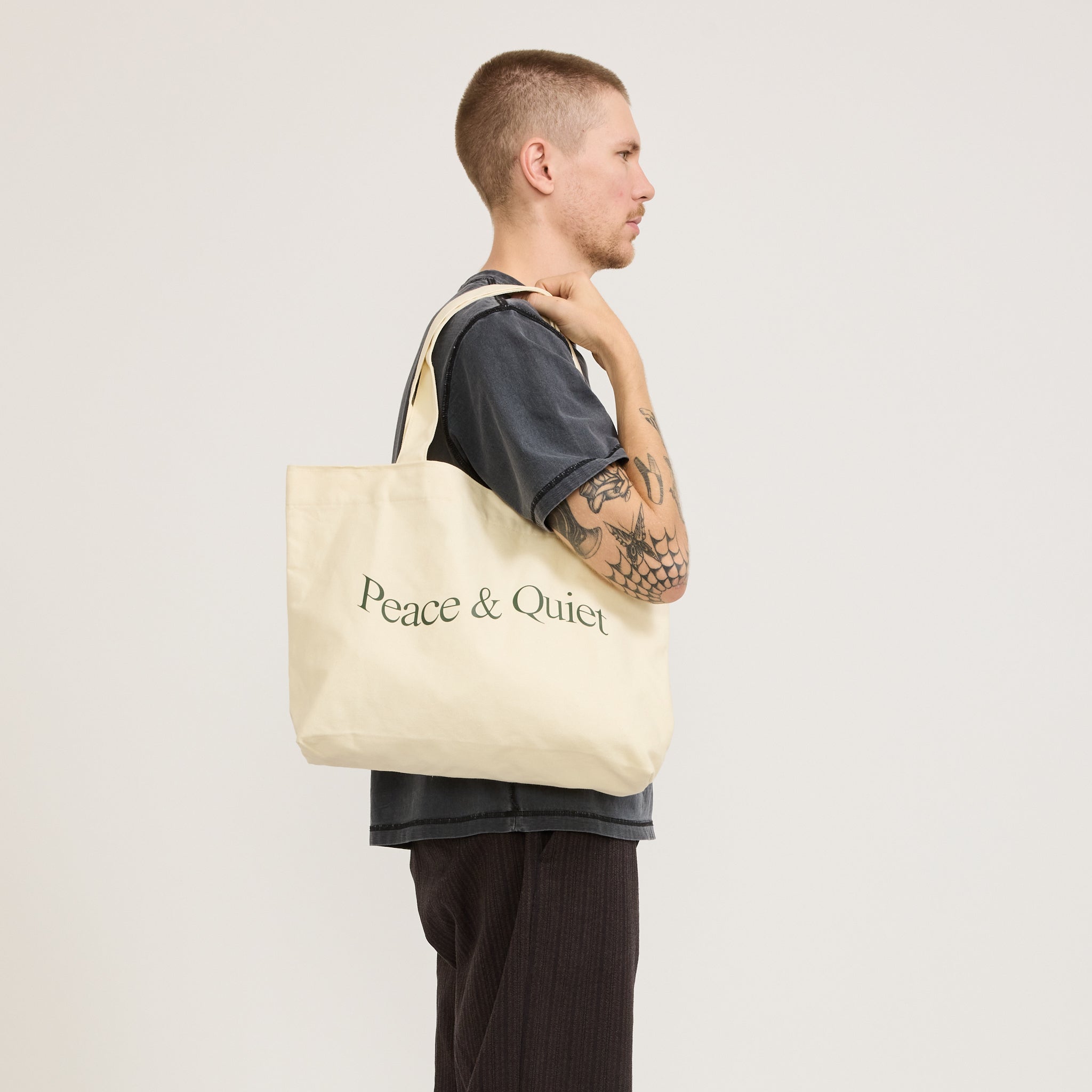 Wordmark Pigment Dyed Tote Bag Bone