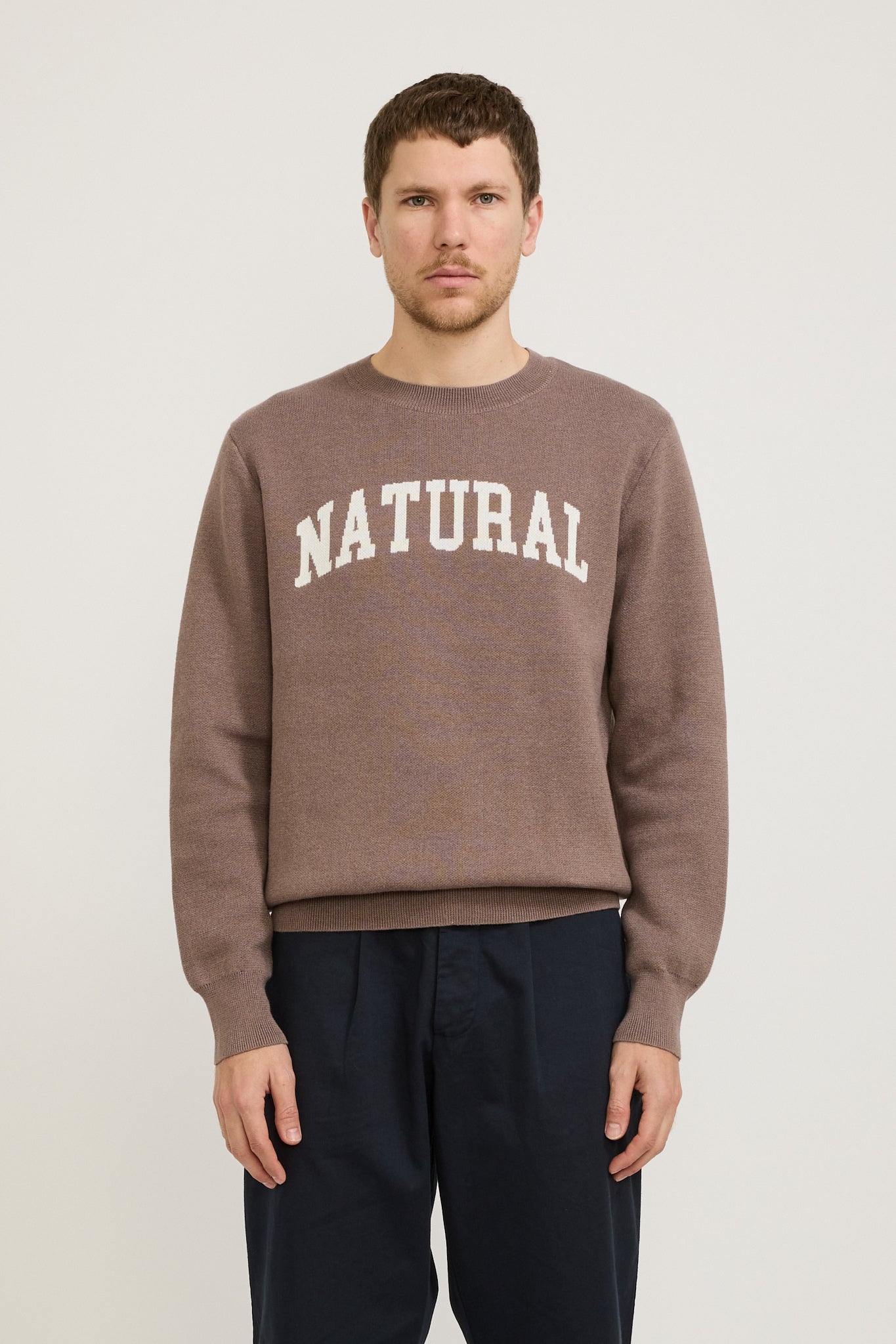 Museum of Peace & Quiet | Natural Jacquard Knit Sweater Clay | Maplestore