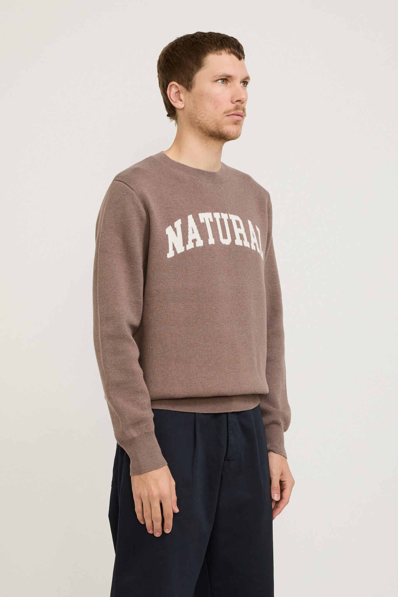 Museum of Peace & Quiet | Natural Jacquard Knit Sweater Clay | Maplestore