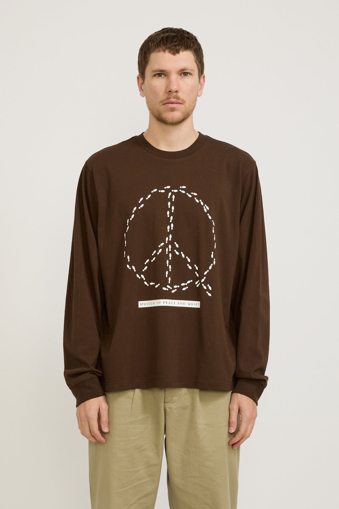 Museum of Peace & Quiet | Peaceful Path L/S T-Shirt Brown | Maplestore